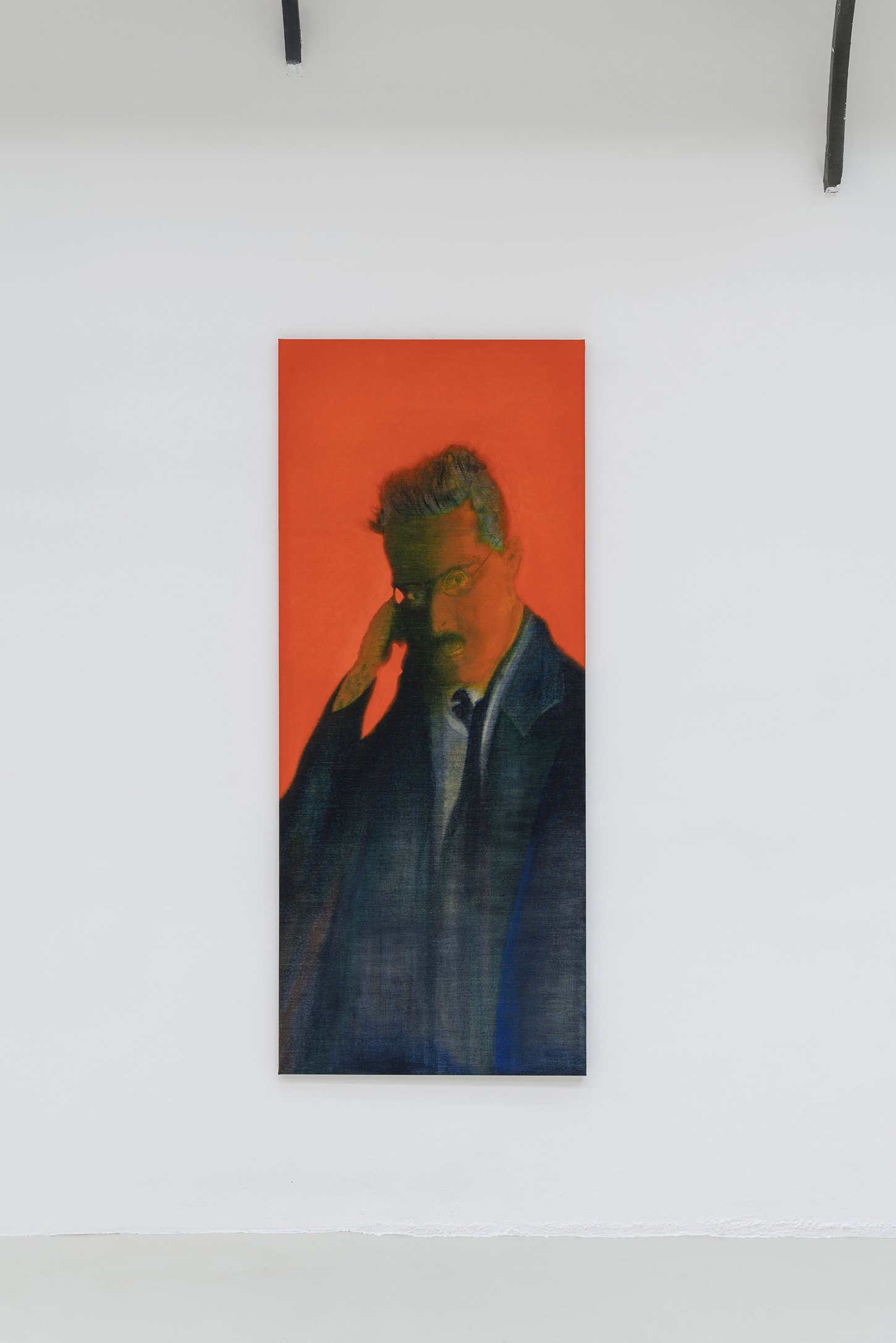 Hadrien Jacquelet, Untitled (Walter Benjamin), 2022, Oil on canvas, 180 x 75 cm