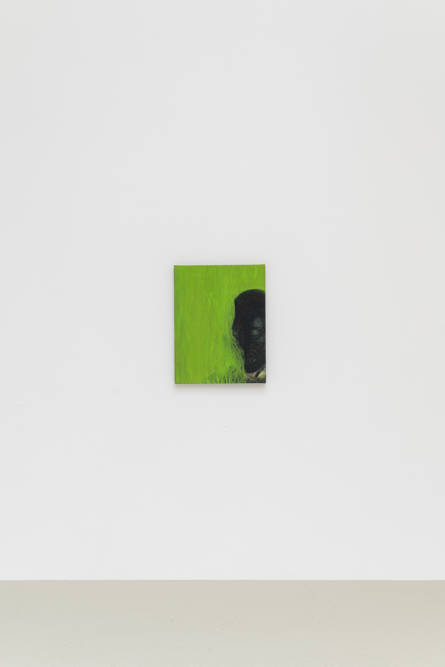 Hadrien Jacquelet, Untitled (Green), 2022-2021,  Oil on canvas, 37 x 25 cm