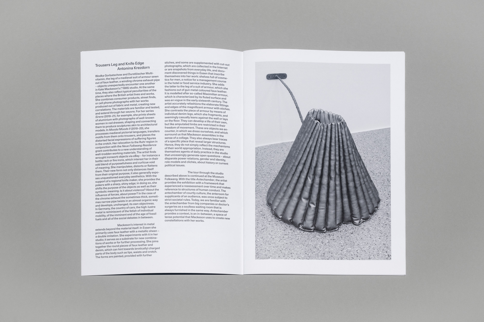 Publication view of "Kate Mackeson. Antechamber", Graphic Design by Vela Arbutina, Photography by Samuel Solazzo, Essays by Miriam Stoney, Antonina Krezdorn