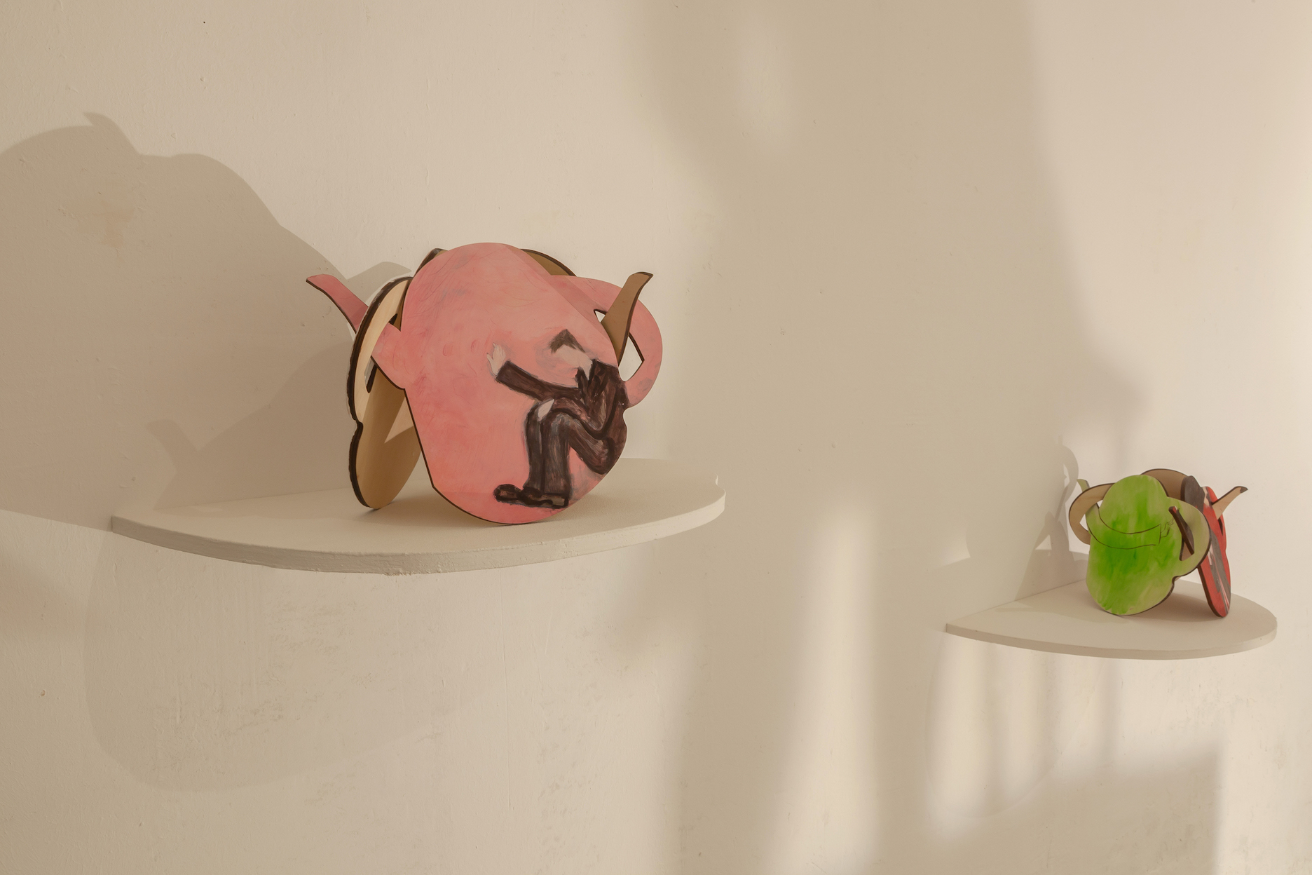 Zhiliang Jin, Kettle of day, kettle of night, 2022, watercolor on plywood, 27.5 x 23 cm (each part), unique.