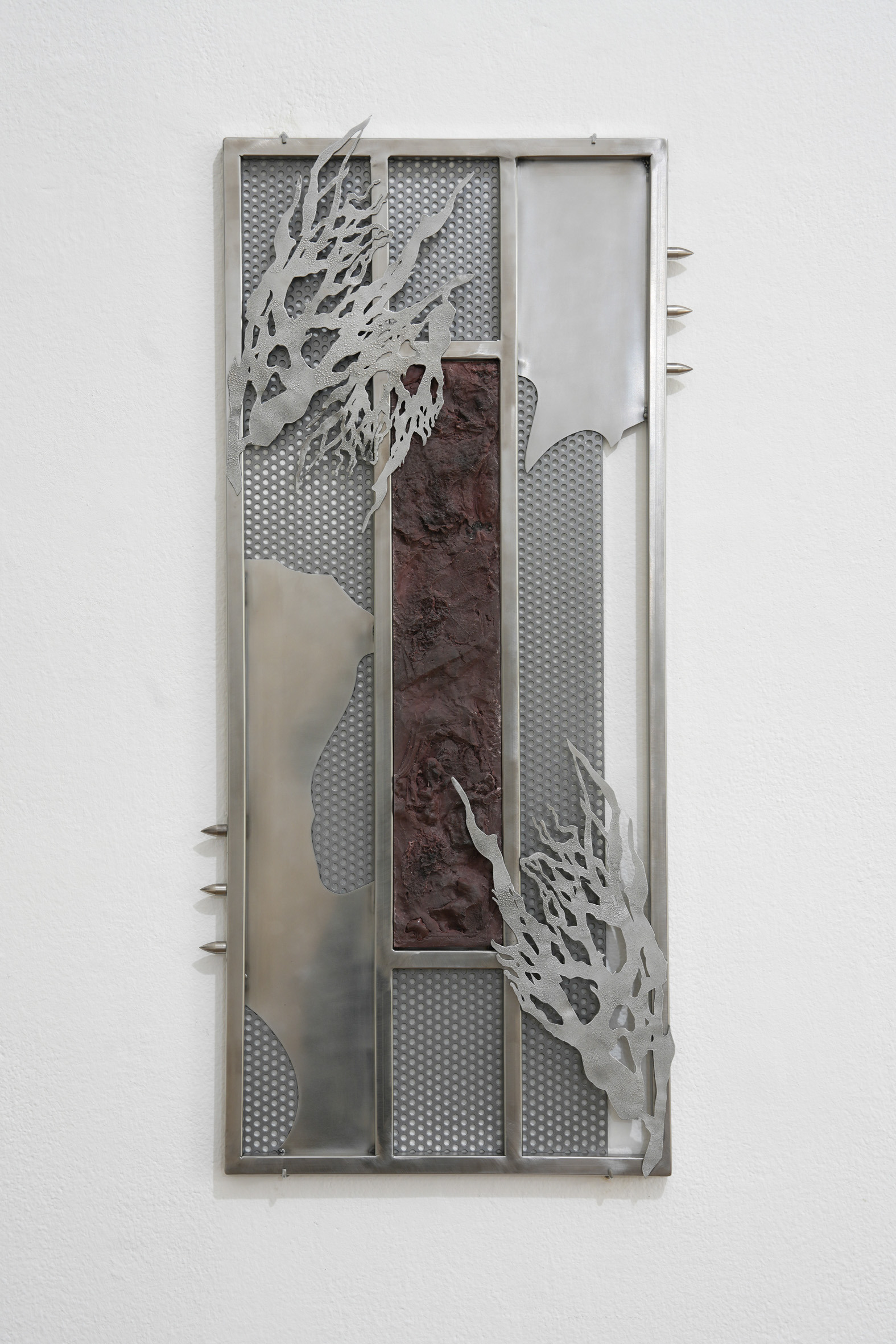 Untitled (Fossilized II), stainless steel, aluminum, resin, metal powder, 2022