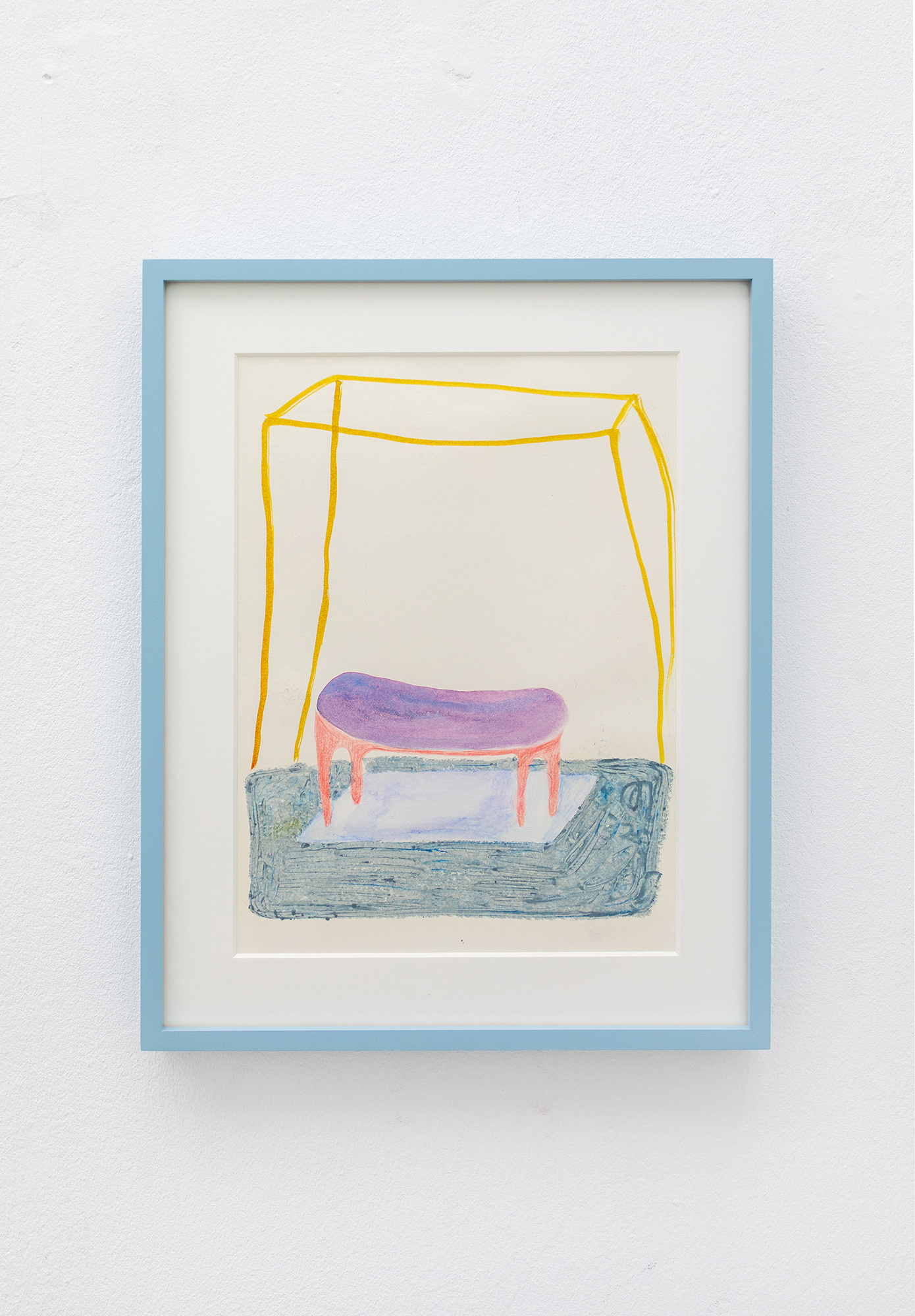 Kallirroi Ioannidou Controlroom 2022 Ink, watercolor, oil crayon on paper 29 x 22 cm, framed
