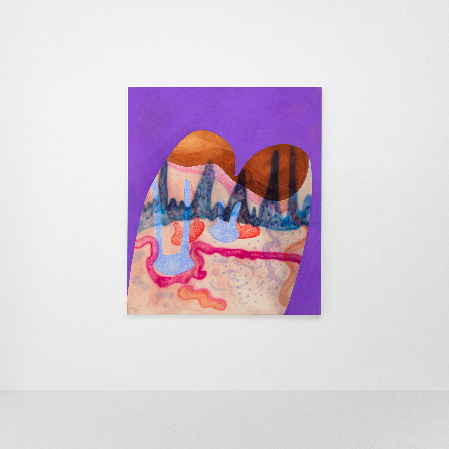 Kallirroi Ioannidou Teeth Anxieties 2021 Acrylic, ink, soft pastel, oil on canvas 190 x 160 cm