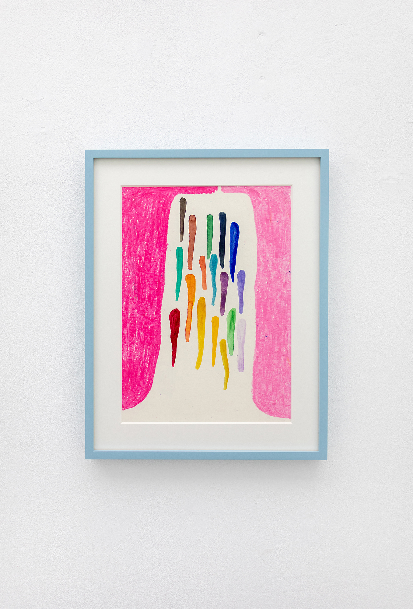 Kallirroi Ioannidou Raindrops 2020 Watercolor, oil crayon on paper 29 x 22 cm, framed
