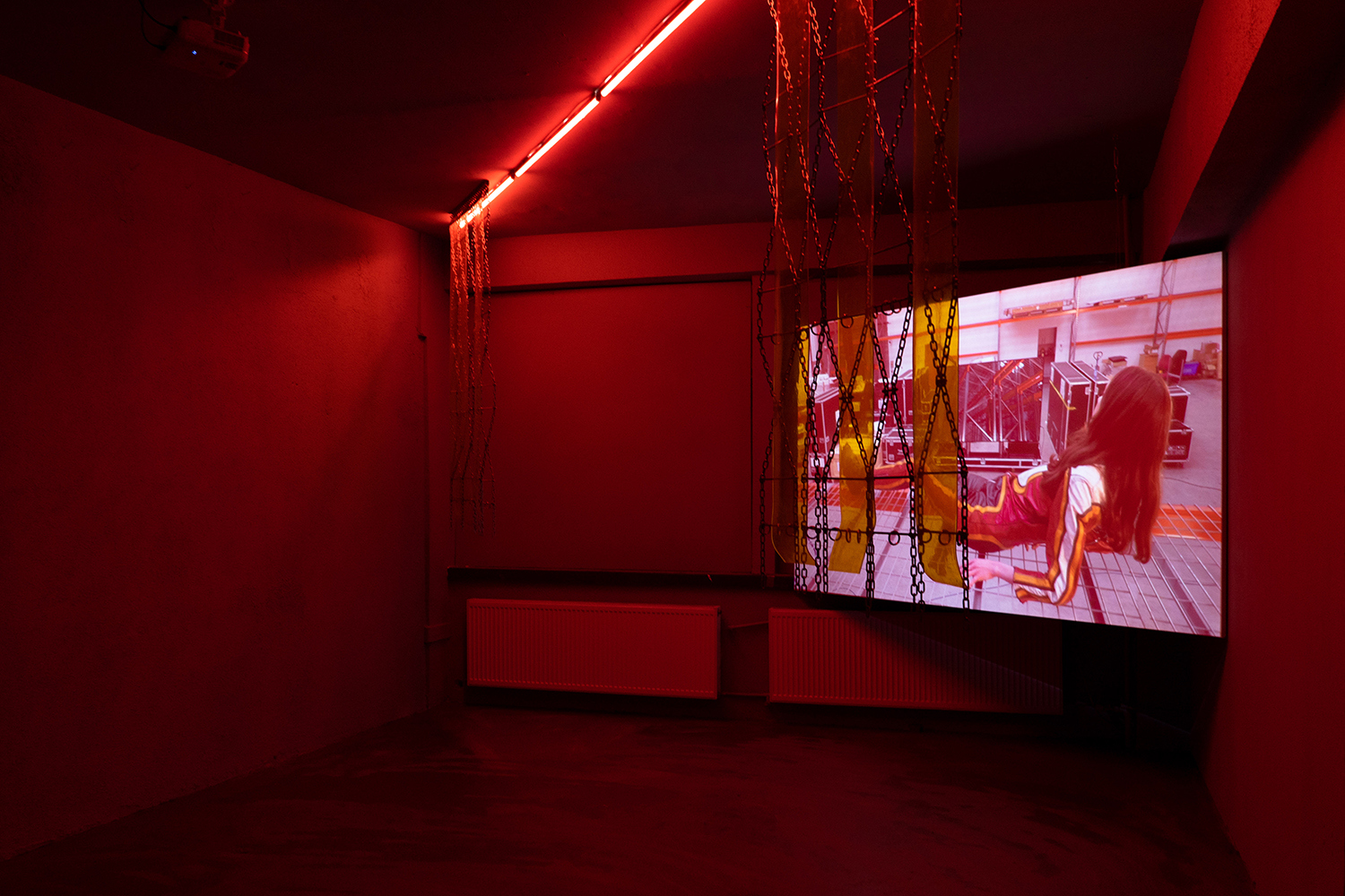 Catinca Malaimare, Emergency Ex, 2022, HD Single channel, 17mins 3s. Installation View.