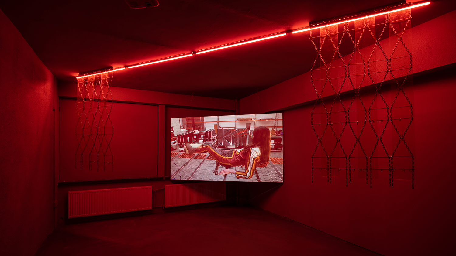Catinca Malaimare, Emergency Ex, 2022, HD Single channel, 17mins 3s. Installation View. Photo by Catalin Georgescu