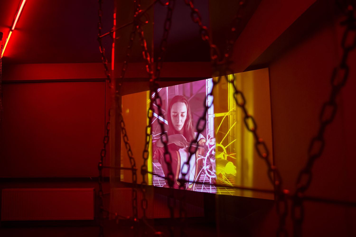 Catinca Malaimare, Emergency Ex, 2022, HD Single channel, 17mins 3s. Installation View.