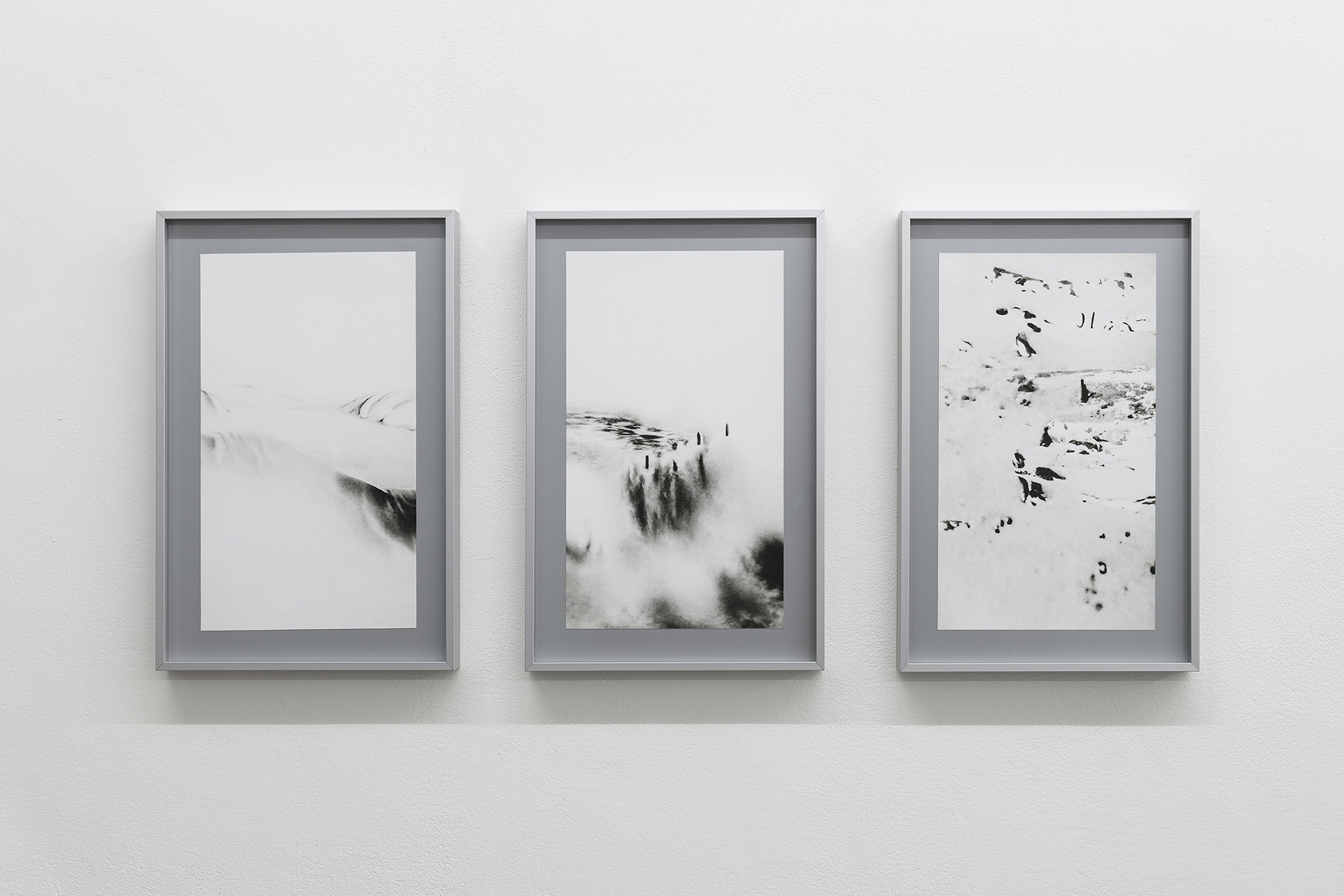 This place is really nowhere (I – II – IV), 2022, photopolymer etching on Laurier paper 300 mg, mounted on aluminium, with aluminium frame, 42,5 X 27,5 cm, ph. Giorgio Benni
