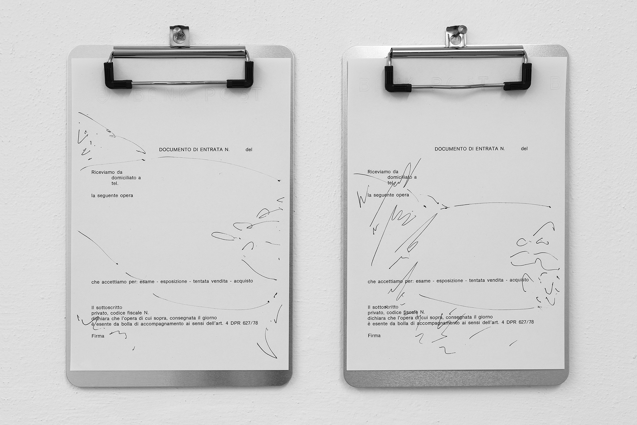 Appunti sulle marine (III – IV), 2022, drawing on paper, A5 aluminium paper holder, 24 x15 cm, ph. Giorgio Benni
