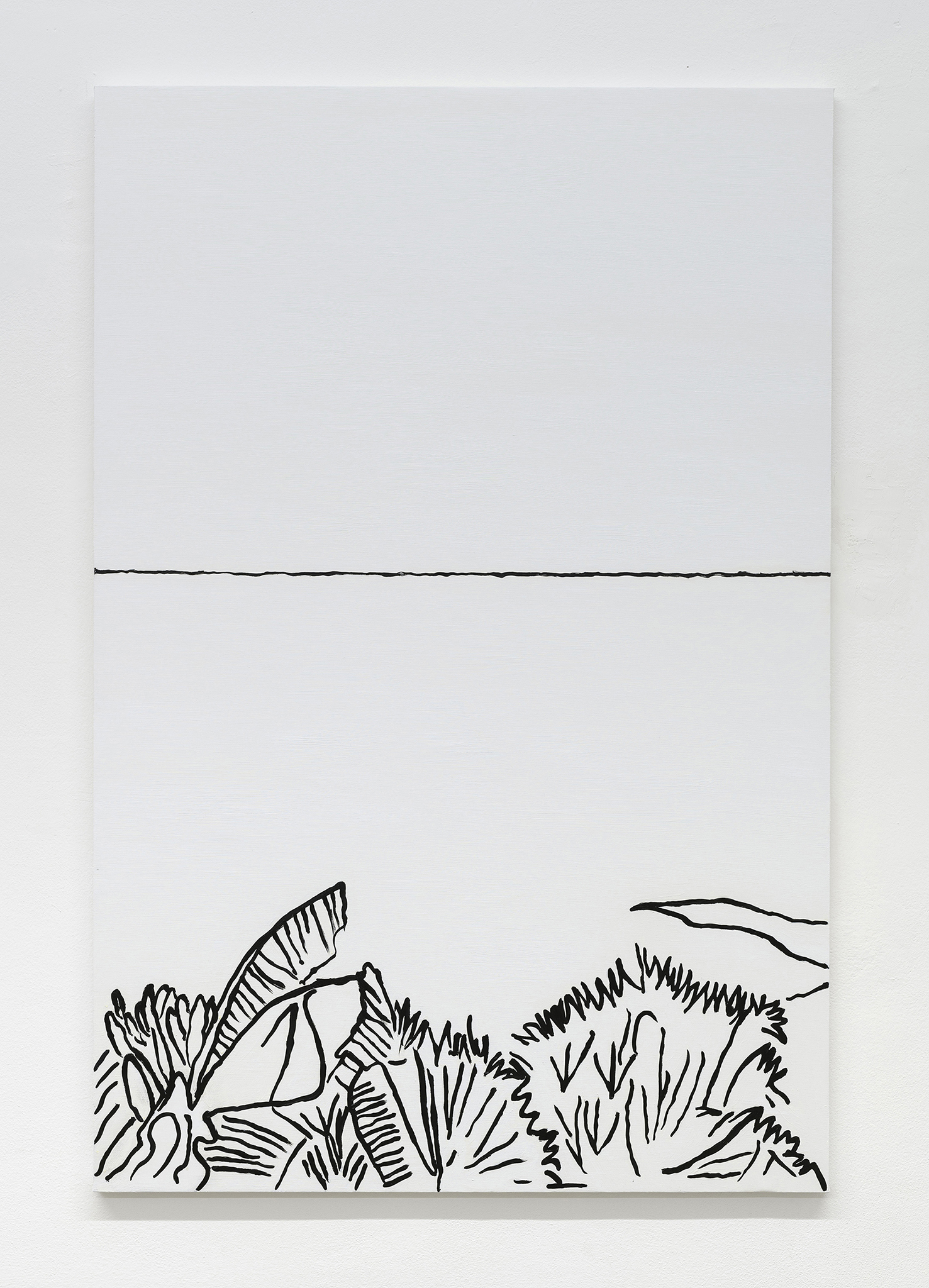Orizzonte e altre linee (III), 2022, oil on canvas, 150×100 cm, ph. Giorgio Benni