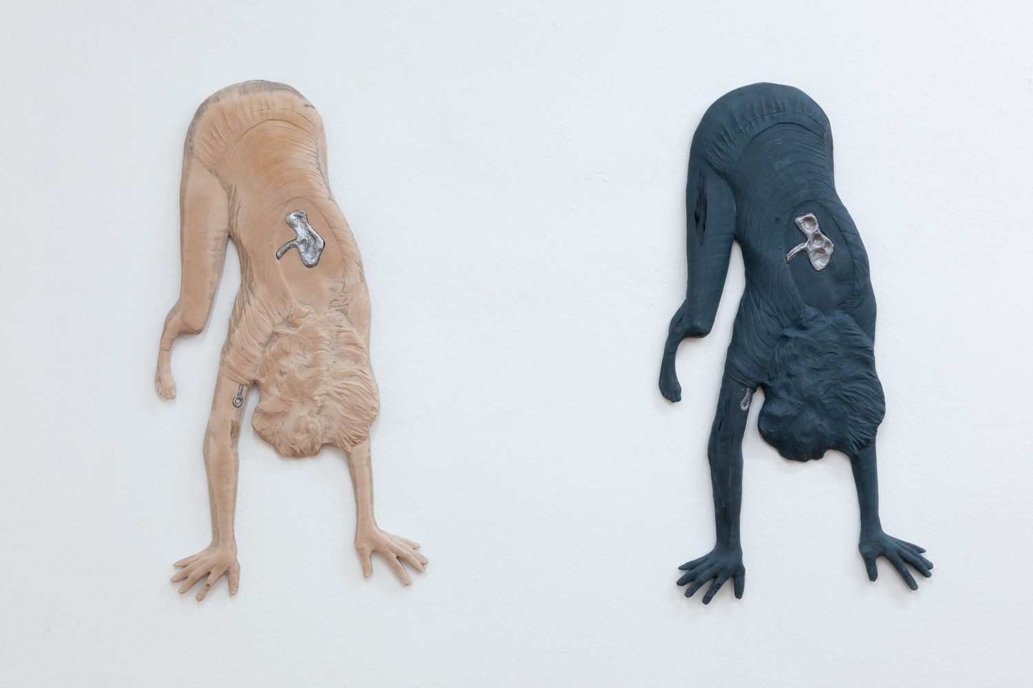 Ellie Hunter, Intuitive Anatomies V â€“ VI, 2022. Aqua resin and cast aluminum. Exhibition view, Loggia. Photo: Flavio Palasciano.