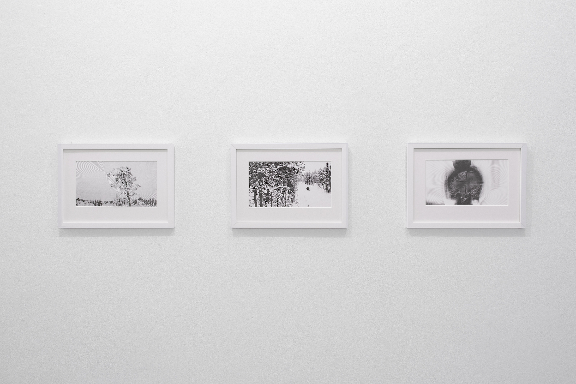Veronika Dräxler, Memory of Etching (1–3), 2022, Digital transformed video still on baryt, Kunstverein Grafschaft Bentheim. Photo kvgb 2022.
