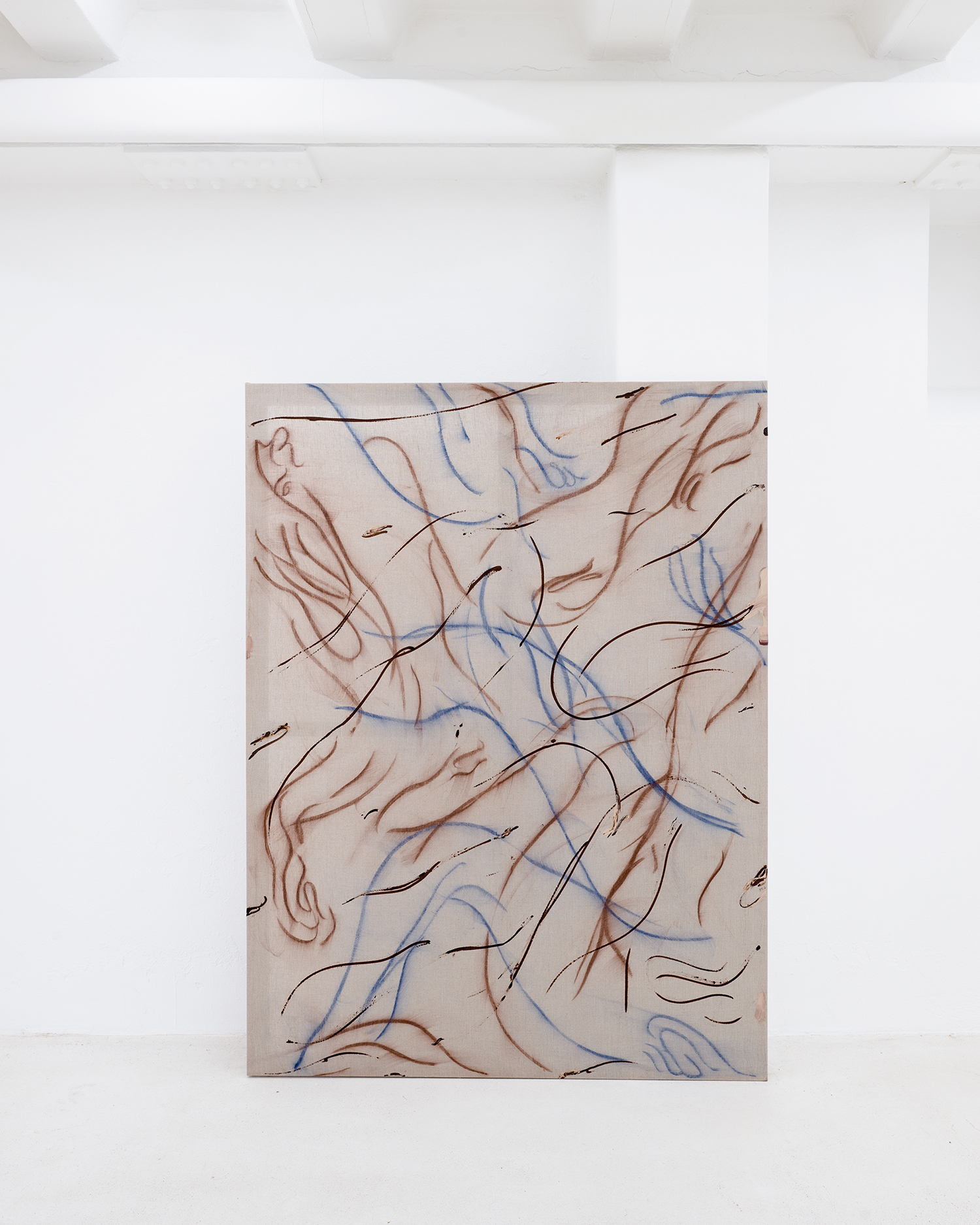  Alina Vergnano, Gliding Tempo, 2022 - Soft pastels, acrylic on linen, 200x150 cm. Courtesy JVDW Gallery, 2023