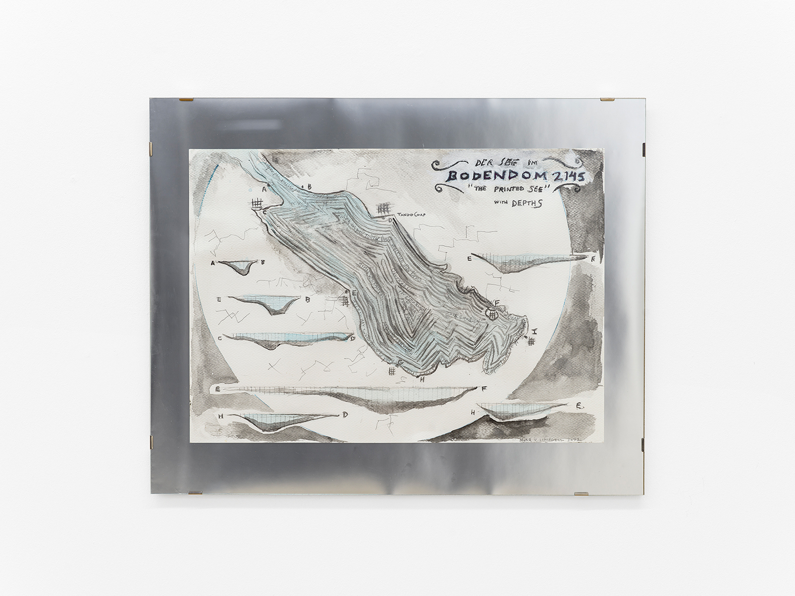 Mark von Schlegell, Bodendom 2145, Ink on Paper, 21Ă 29.5 cm, 2022 / Photo: Cedric Mussano / Courtesy: the artist and Kirchgasse Gallery