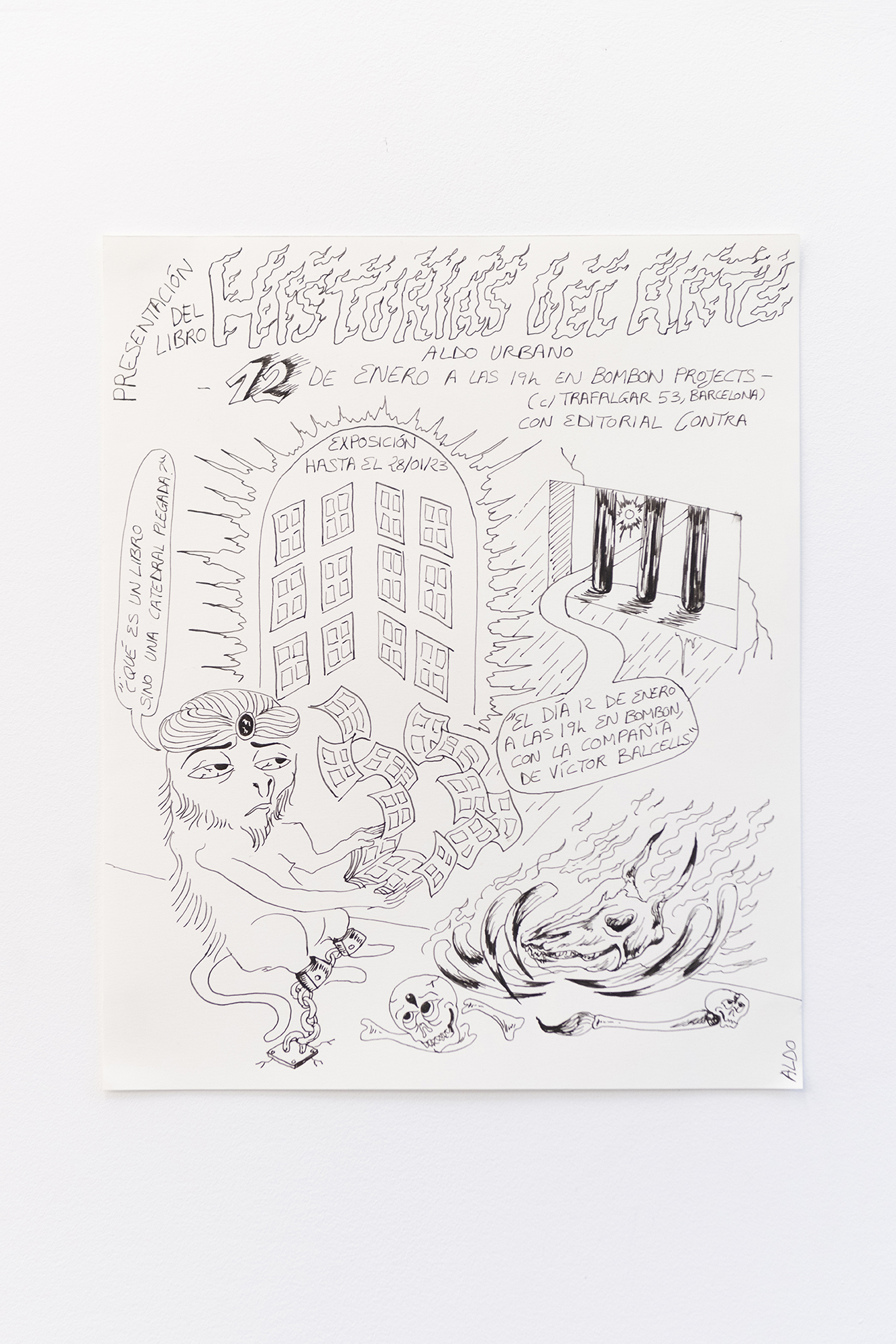 Aldo Urbano, poster, Art Histories, black pen on paper, 29,7 x 42cm, 2023