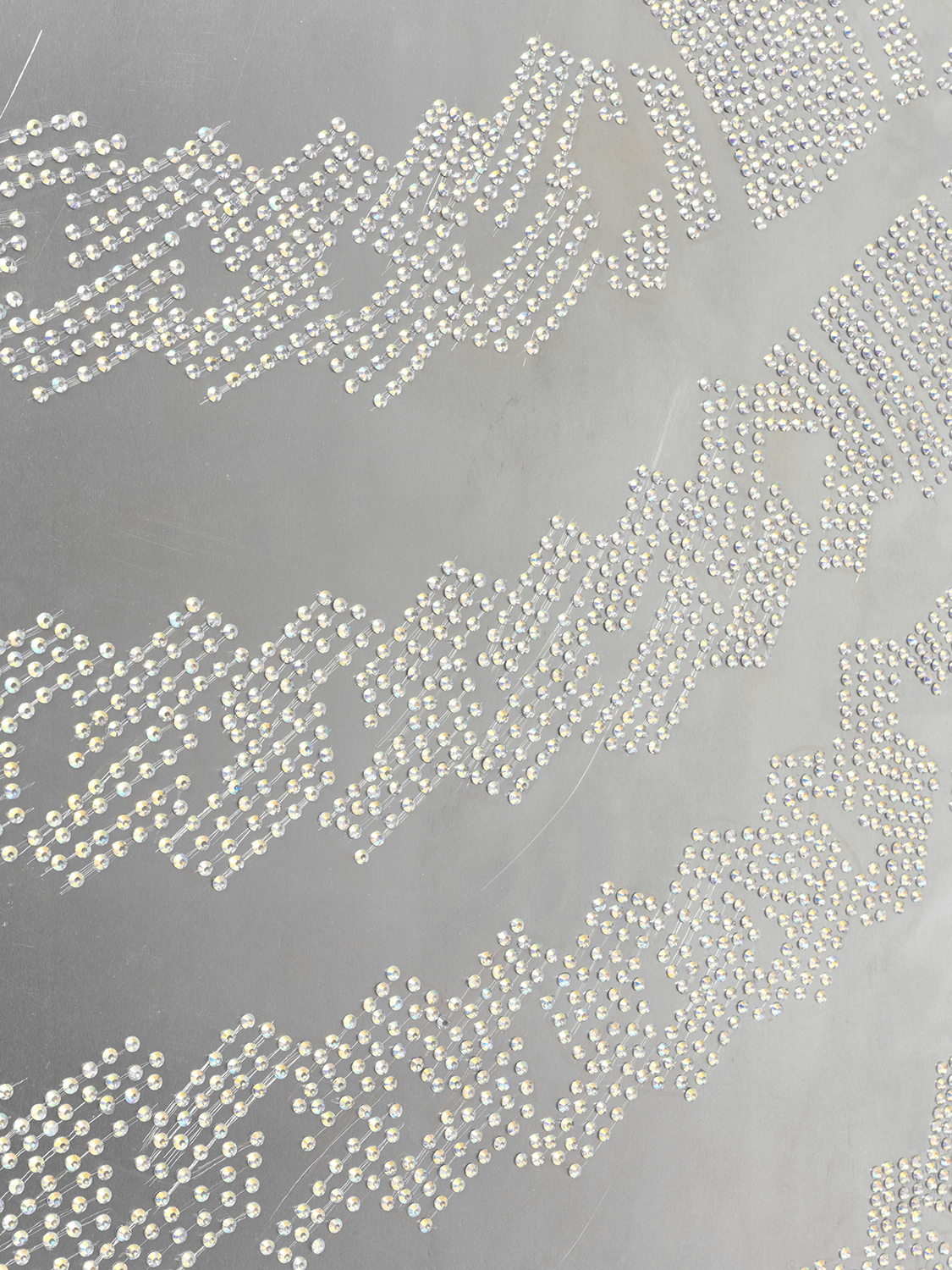 Alfa Bransfield, Three (Thug Votive), 2022, Aurora Borealis DiamantÃ© on engraved aluminium, 150 Ã— 100 Ã— 3.5 cm