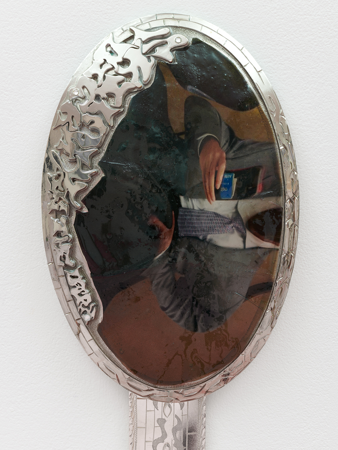 Arlette, XXXL Buckle Belt, 2022, Silver, resin coated photograph, 125 Ă 17 Ă 1.5cm