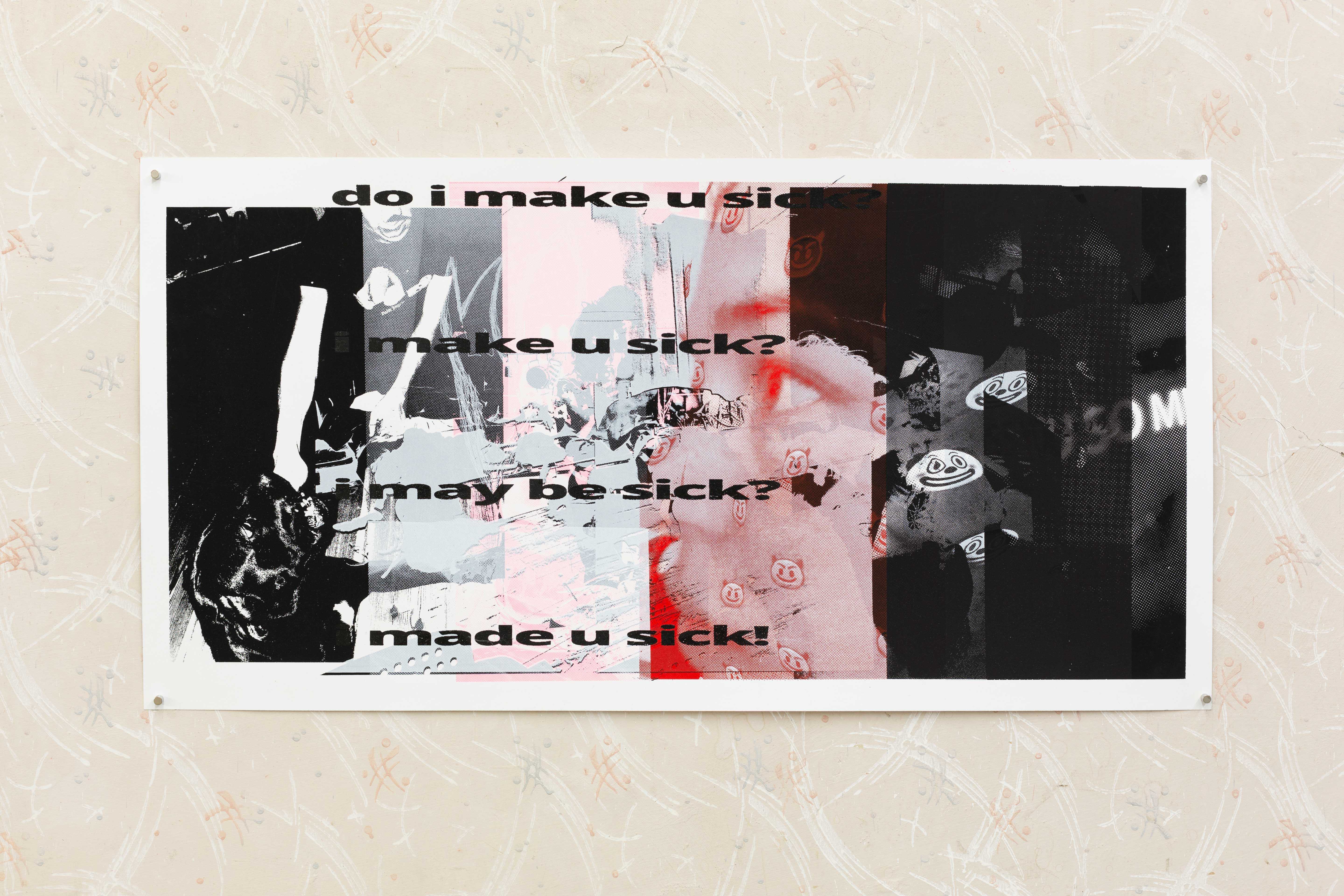 sorry for being not chill (Puppy Fear) silkscreen monoprint on 300g paper, 62 x 32.5 cm, 2022