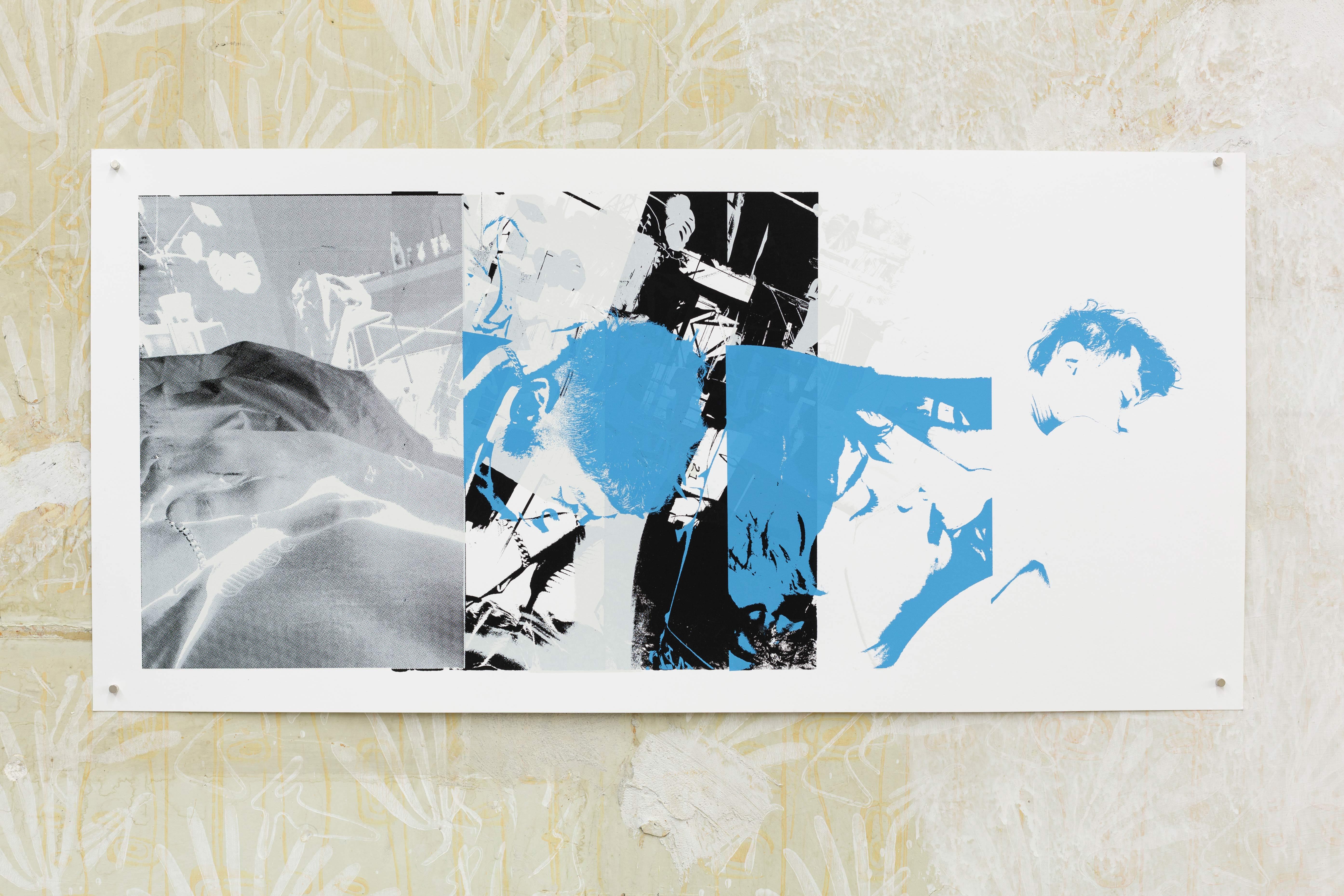 sorry for being not chill (spend.it.on.me) silkscreen monoprint on 300g paper, 70 x 34 cm, 2022