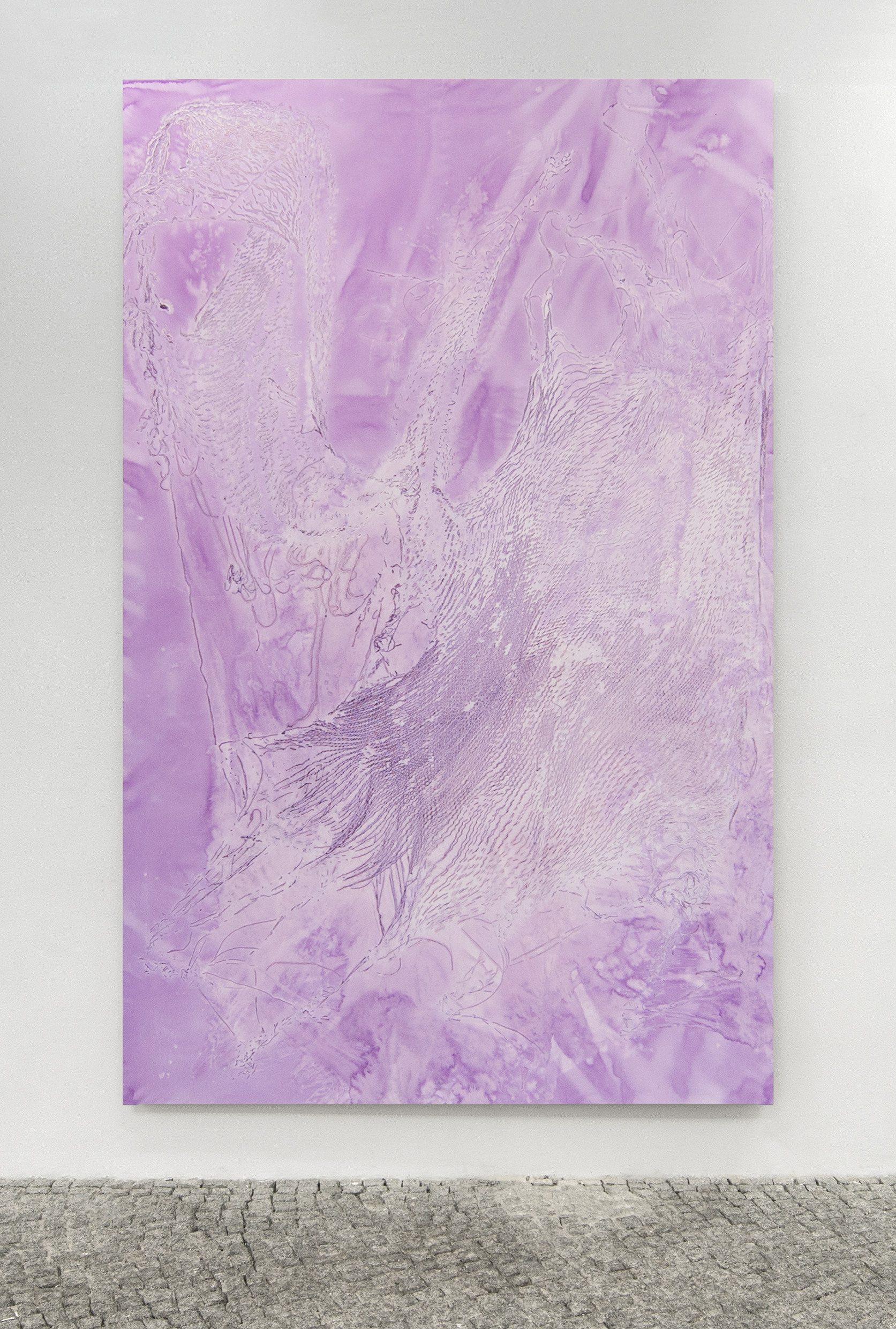Alizée Gazeau, H_22_1, 2022, acrylic and ink on canvas, 300x190 cm