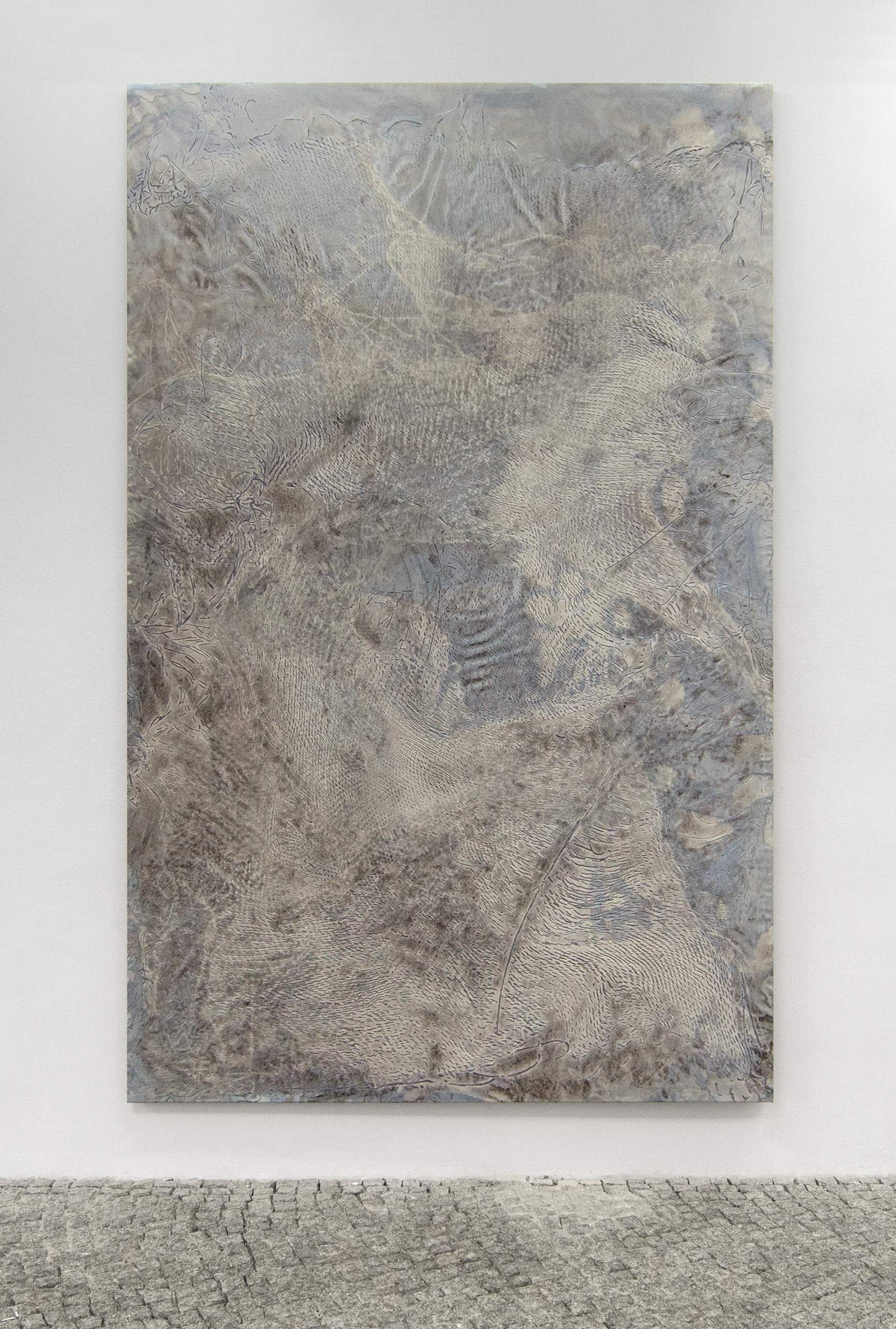 Alizée Gazeau, H_22_8, 2022, acrylic and ink on canvas, 300x190 cm
