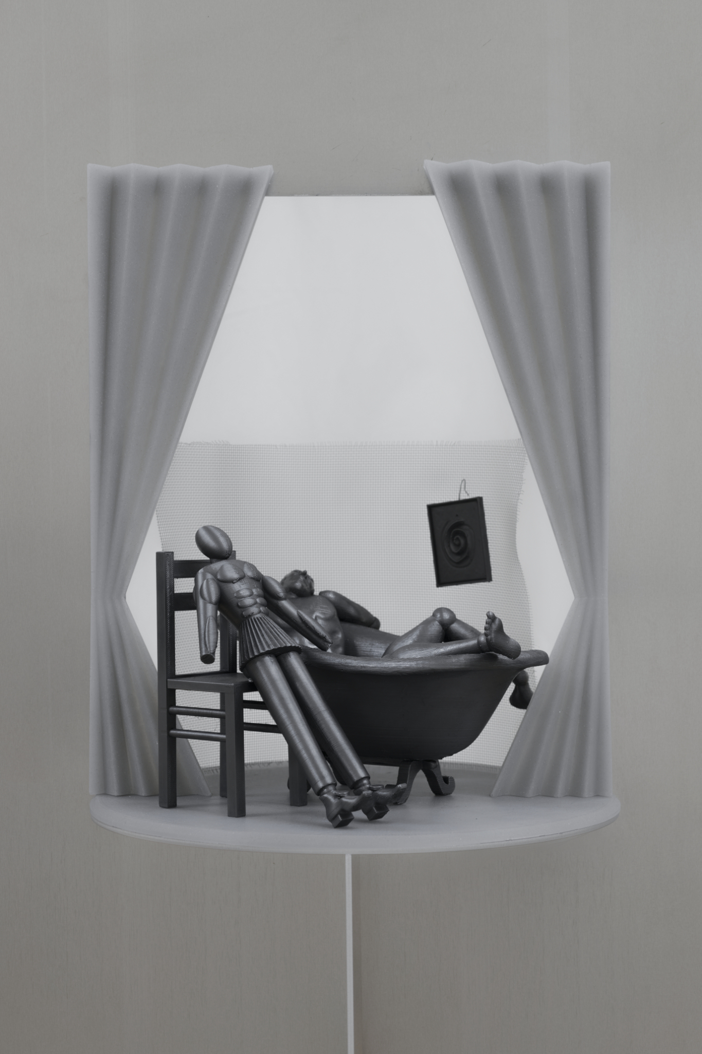 Wieland Schönfelder, scene 3, 2022, aluminum, cast resin, plastic