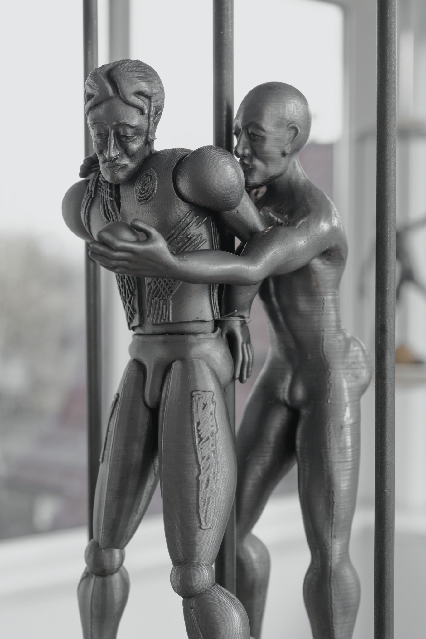 Wieland Schönfelder, The Spere (detail), 2022, steel, cast resin, plastic