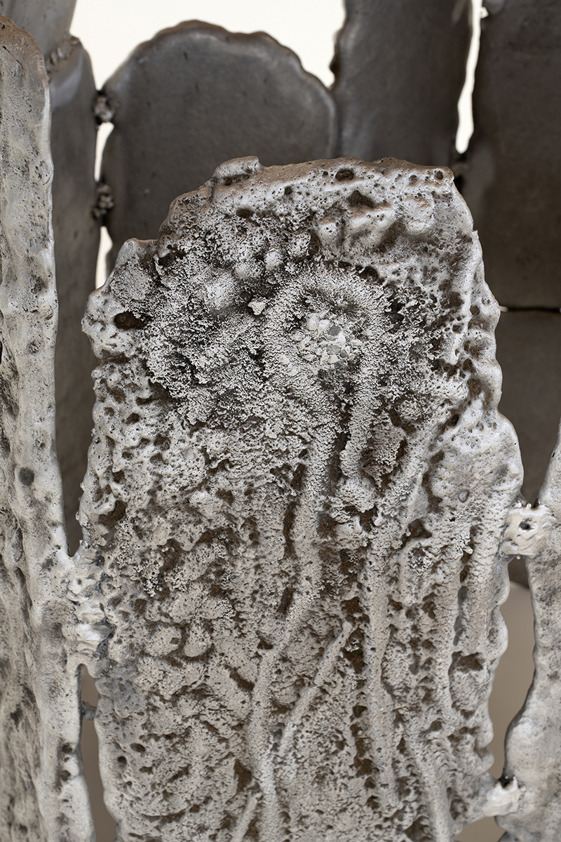Ali Gallefoss, "Abstract Landscape" (detail), 2021 — 2023 (Cast aluminium, beech, 77 x 120 x 98 cm).
