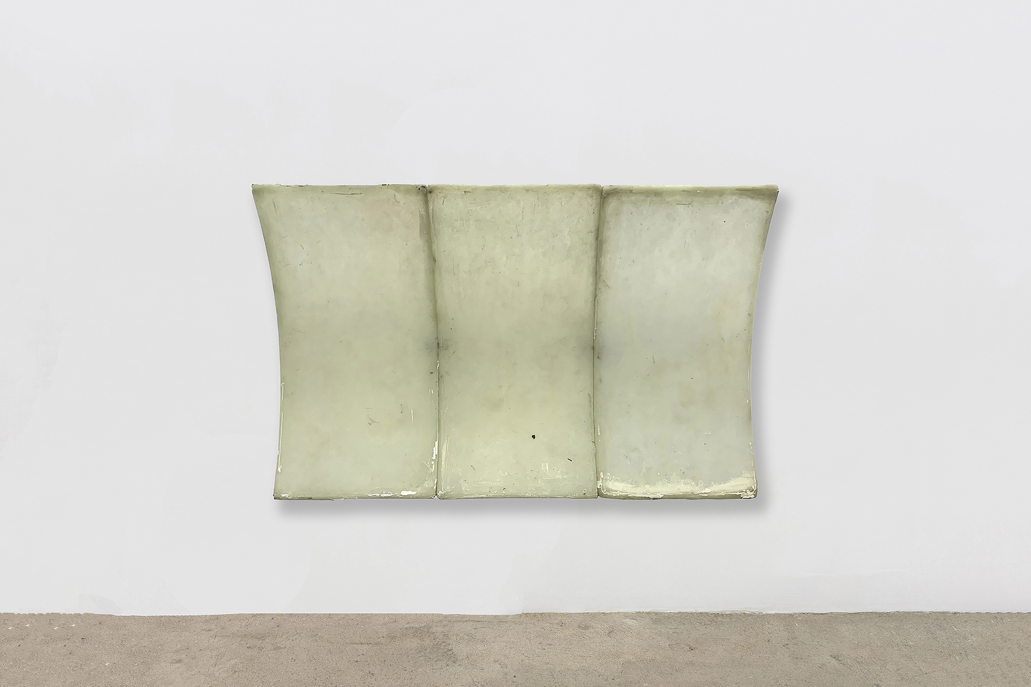 Sean Donovan "Three Panels of a Seven Foot Pipe", 2022 cast fiberglass, pigment, caulk, masonite, UV coating, hardware 45 x 72 inches (114 x 183 cm) 