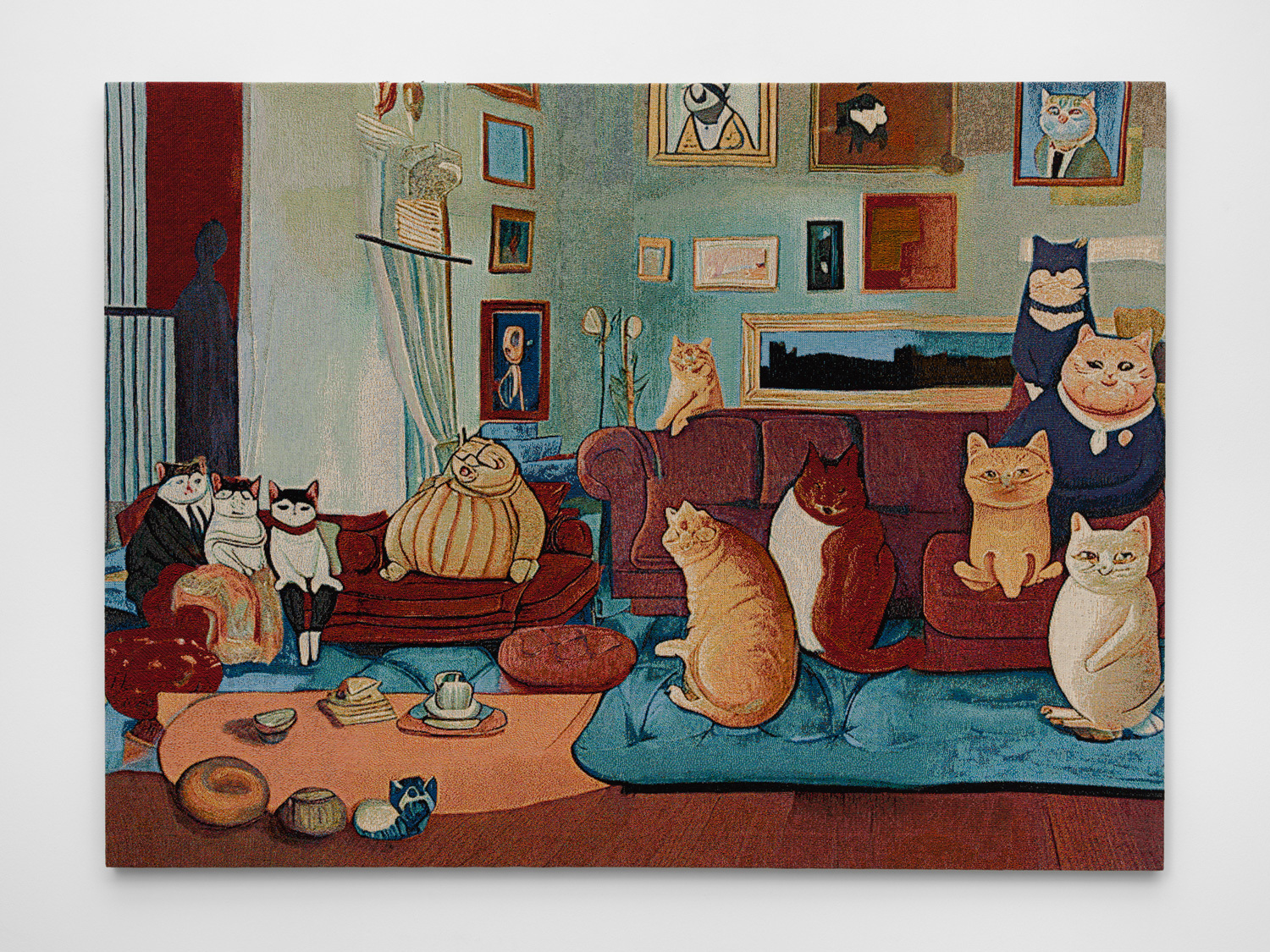 Jonas Lund, The Fat Cats of The Art World, 2023 Tapestry 194 x 145 cm