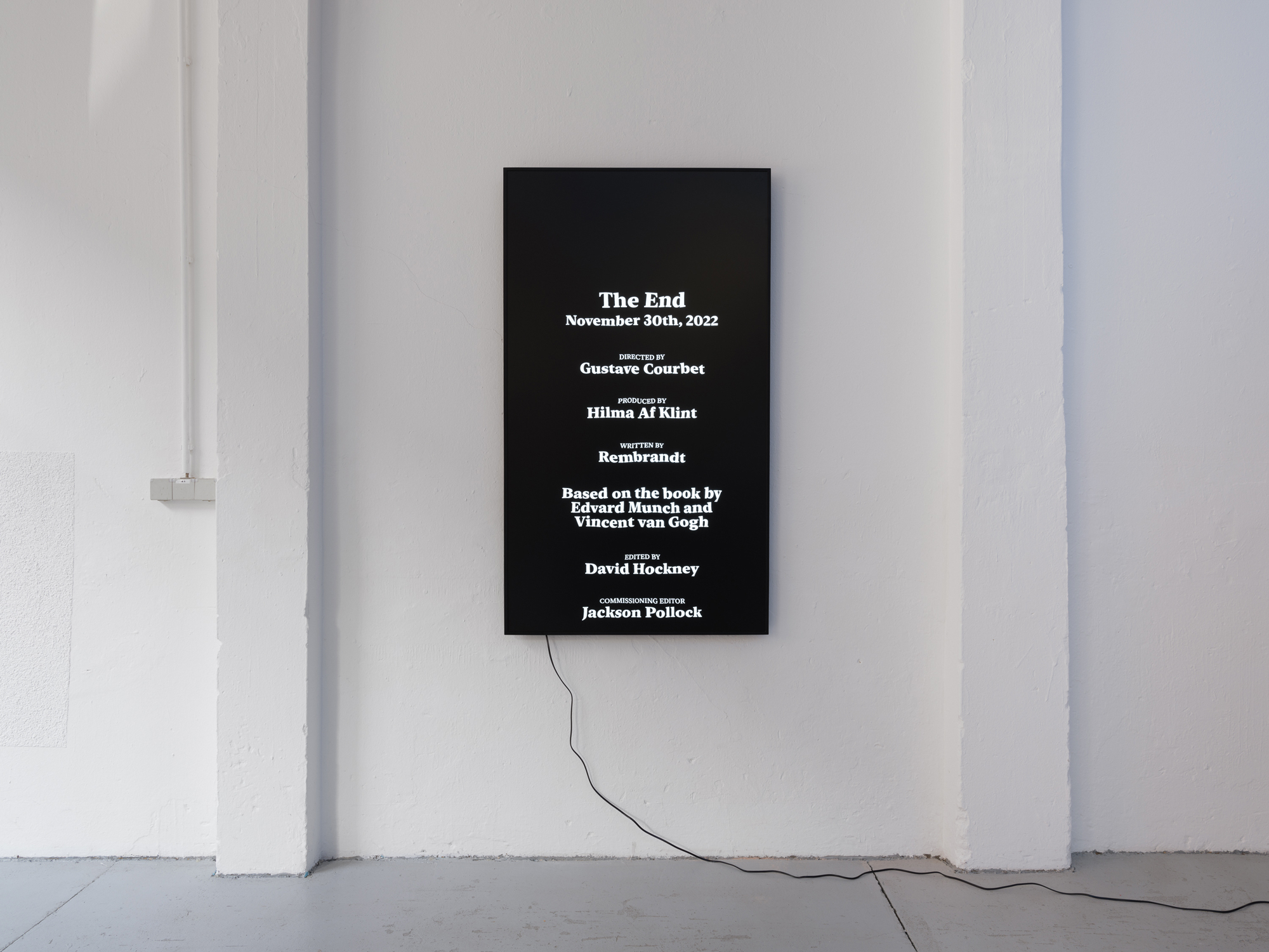 Jonas Lund, THE END, 2023 Video, 5:45 min, Screen