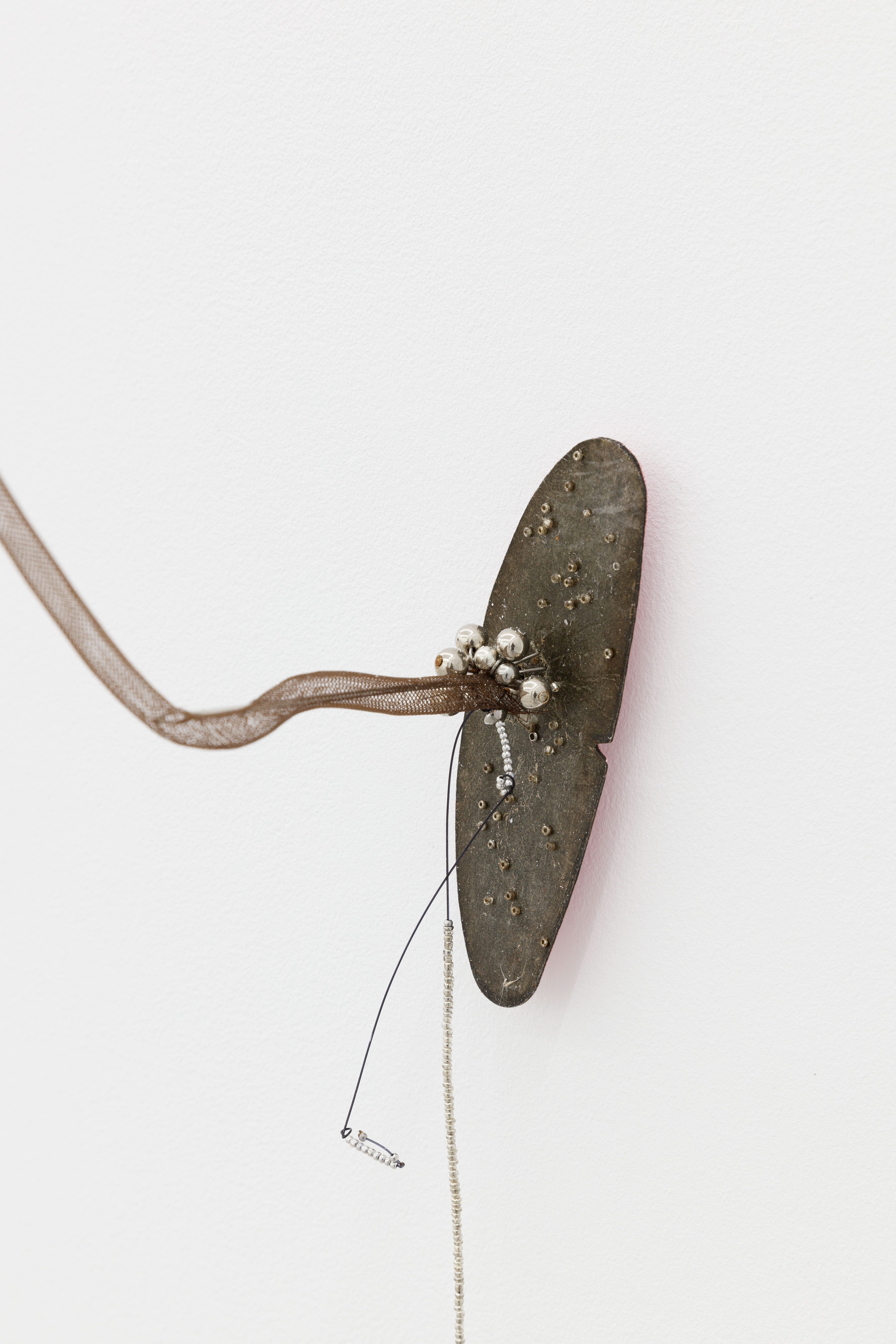 Nie Ohne Seife Waschen (Oddity), 2022, Diana Barbosa Gil, sewing accessories, needle, seeds, silicone, plastic, fishing supplies, insoles, brass, plants, variable dimensions (Diana Barbosa Gil @dianabarbosagil)