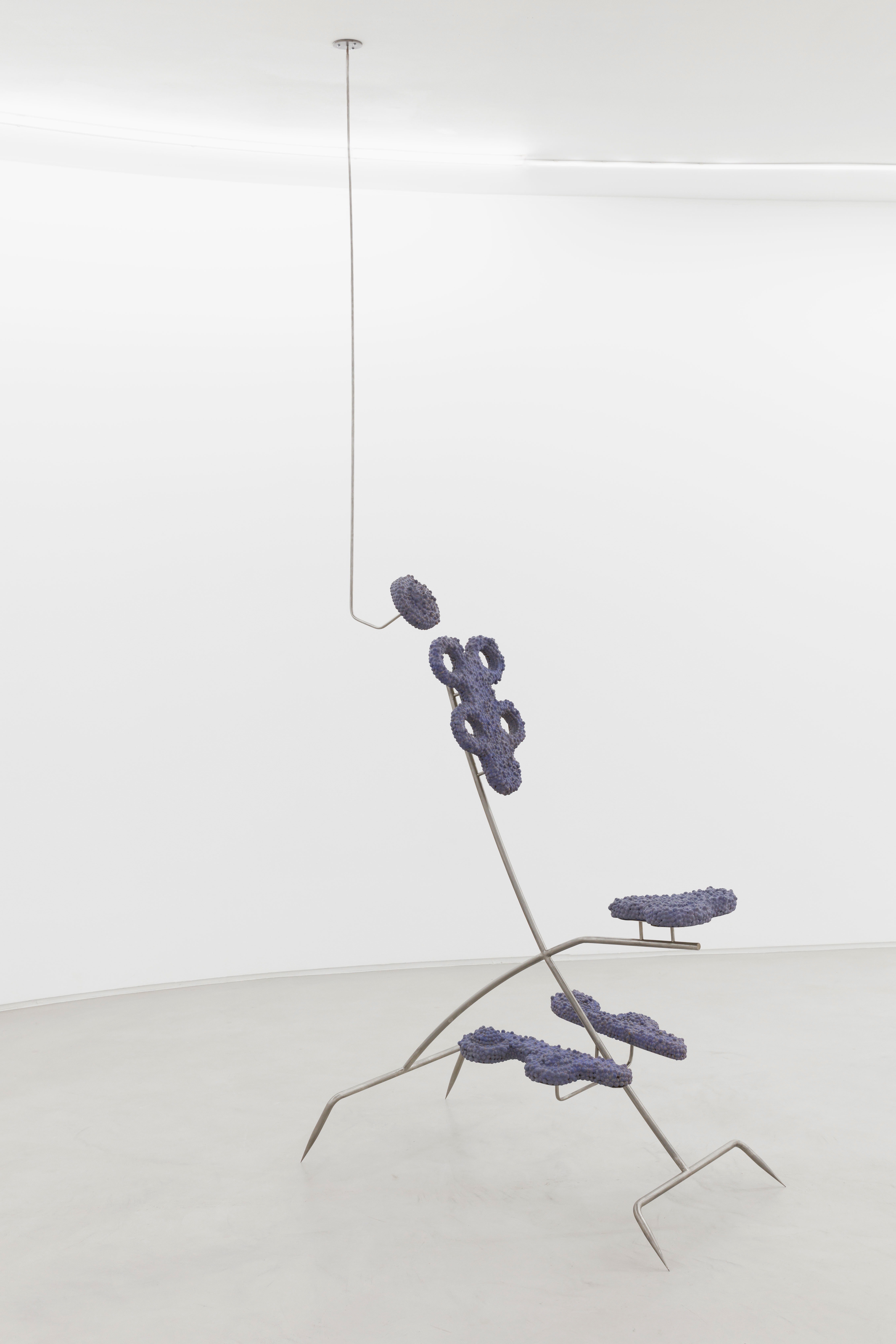Deep Tissue, 2023, Gabriel Ribeiro, Glazed ceramic, stainless steel, 263x95x50 cm ((Gabriel Ribeiro @gbrlrbr)