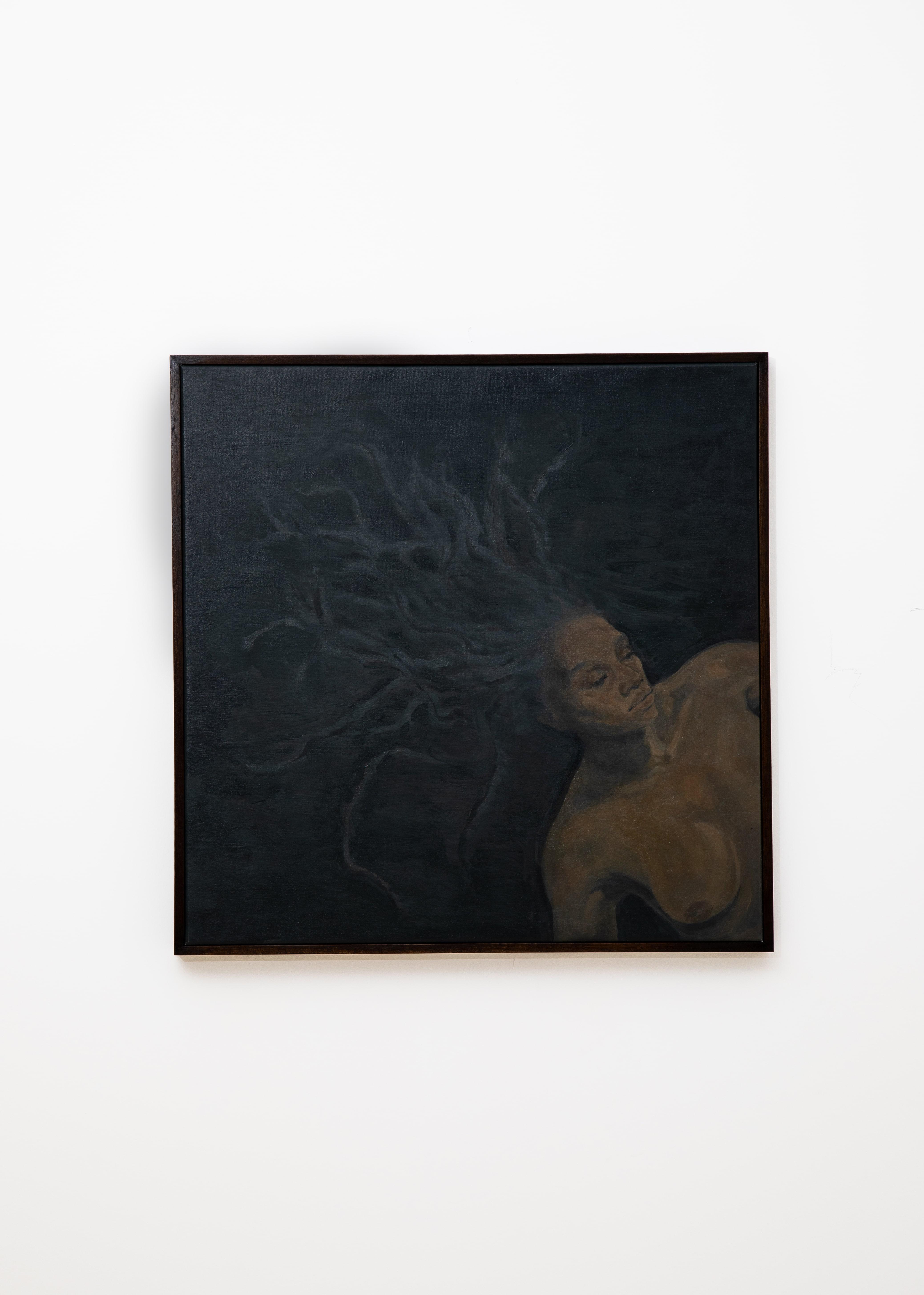 Samara Paiva. O peso de tudo, 2022. Óleo sobre tela. 60 x 60 cm.