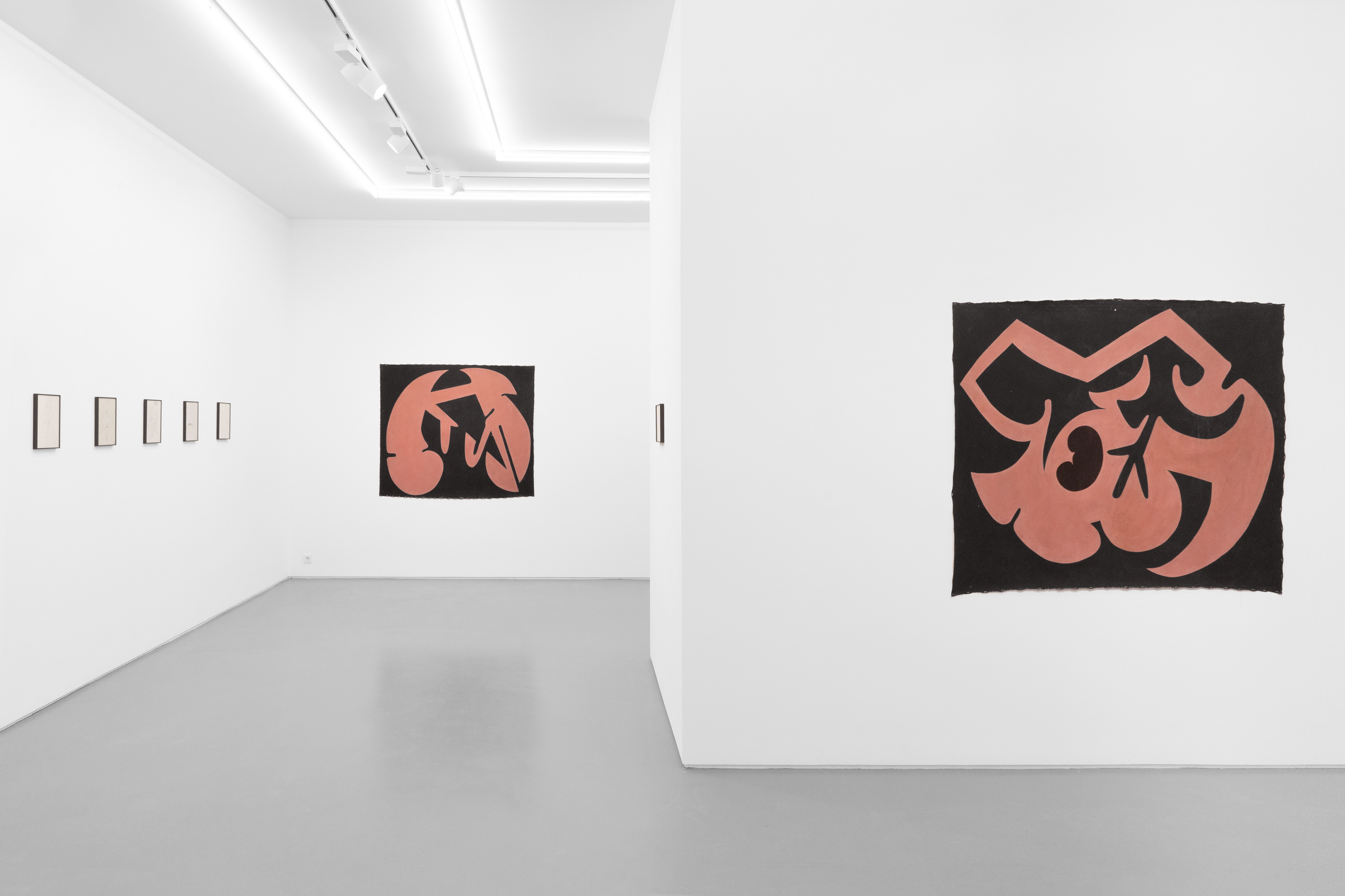 Installation view, Martina Kügler Terrapozzoli, Mountains, Berlin. Drawings courtesy of Freundeskreis Martina Kügler. Photo by Julie Becquart