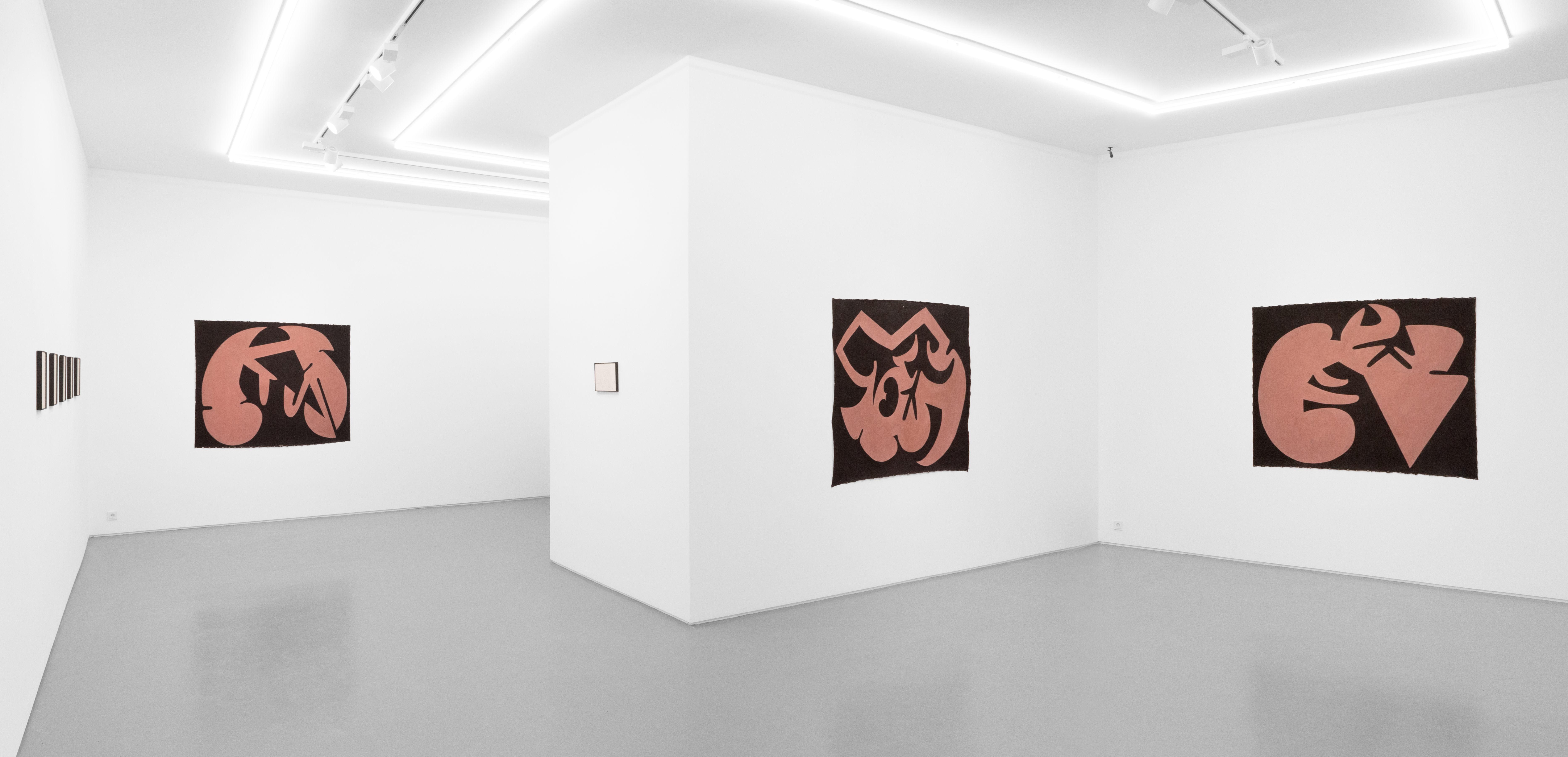 Installation view, Martina Kügler Terrapozzoli, Mountains, Berlin. Drawings courtesy of Freundeskreis Martina Kügler. Photo by Julie Becquart