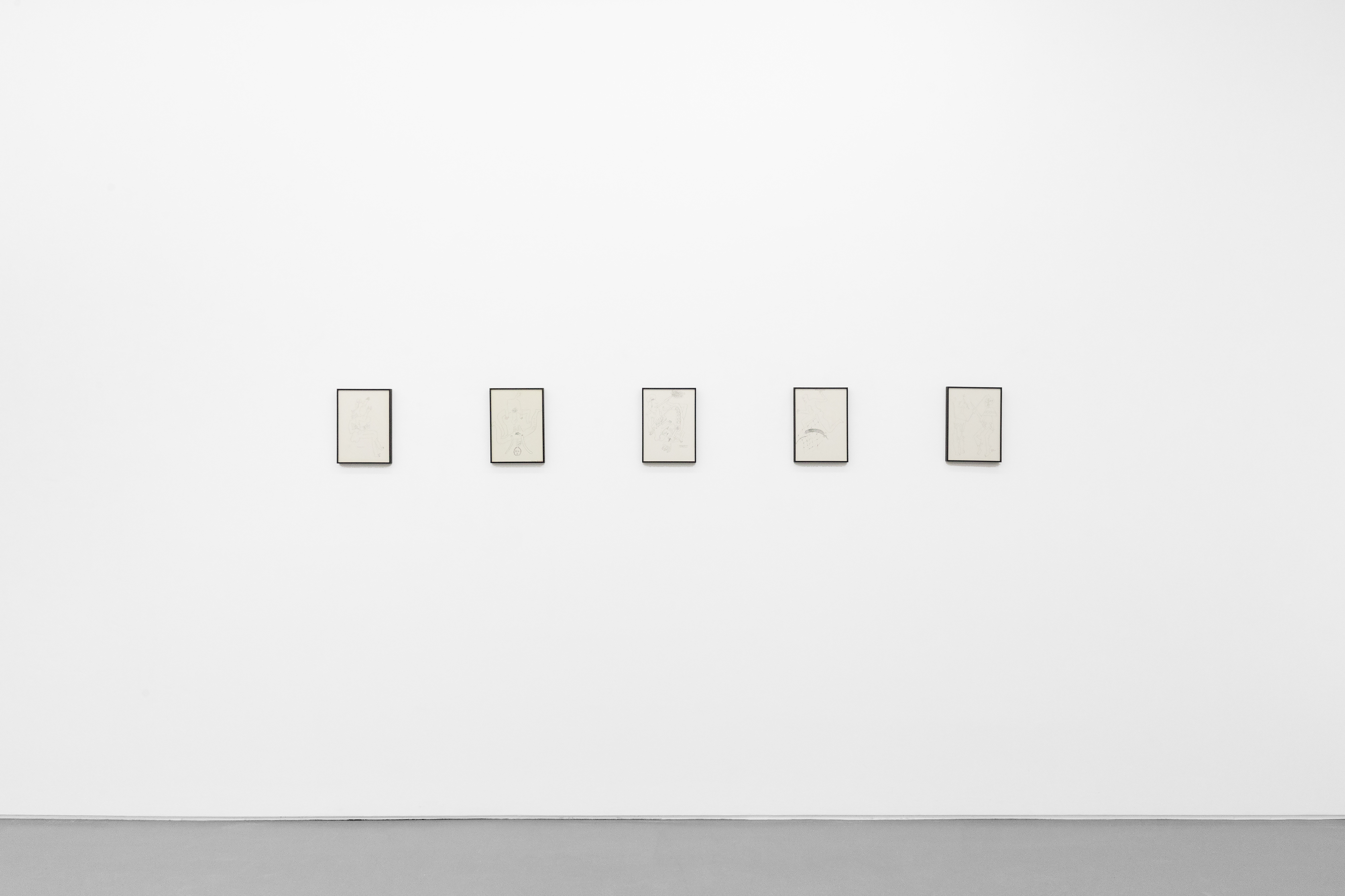 Installation view, Martina Kügler Terrapozzoli, Mountains, Berlin. Drawings courtesy of Freundeskreis Martina Kügler. Photo by Julie Becquart