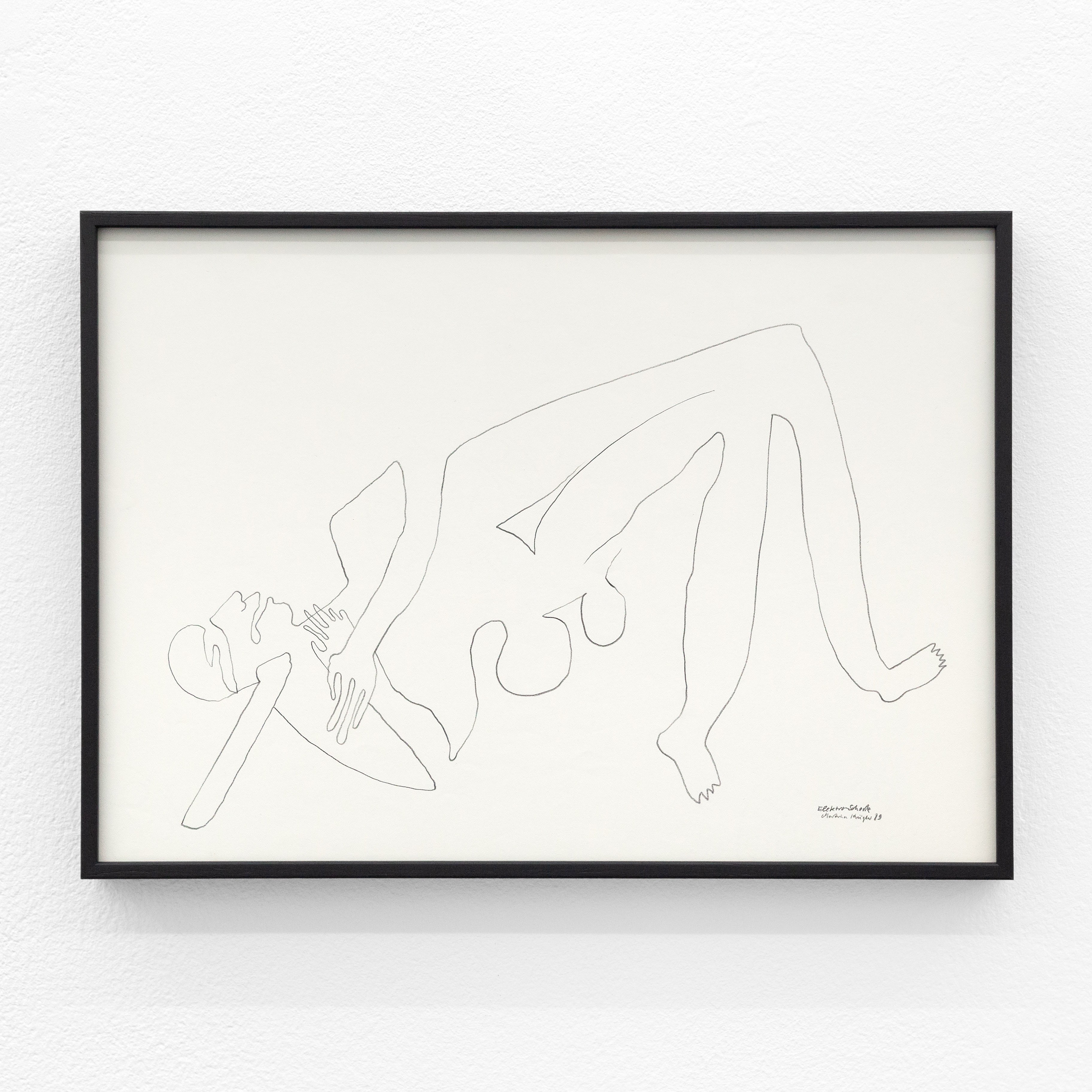 Martina Kügler, Elektroschock, 1989 – Graphite on paper, 21 × 29,7 cm. Courtesy of Freundeskreis Martina Kügler