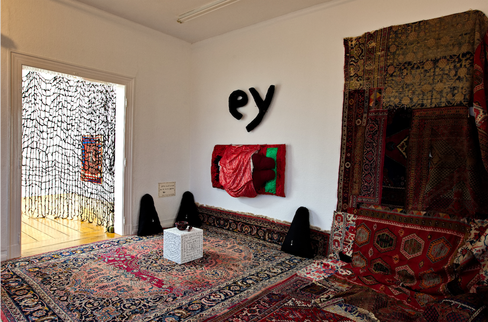Farkhondeh Shahroudi, gestern war ich so müde dass ich den tee gegessen habe, installation view, Kunstverein Arnsberg, 2023. Photo:Heiner Lieberum.