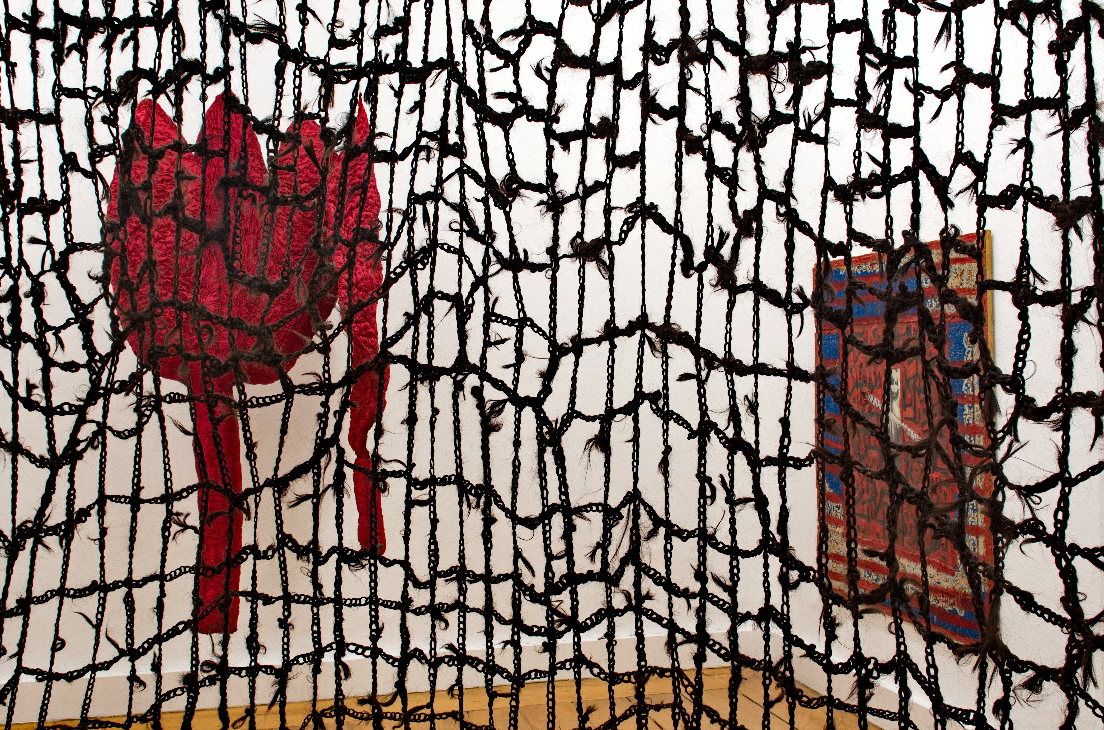 Farkhondeh Shahroudi, gestern war ich so müde dass ich den tee gegessen habe, installation view, Kunstverein Arnsberg, 2023. Photo:Heiner Lieberum.