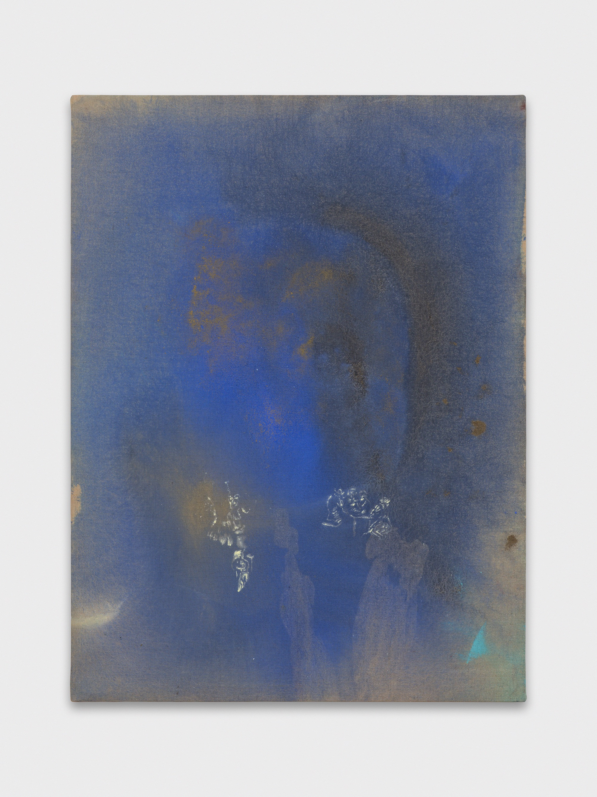 Leonardo PellicanÃ², "Untitled," 2020 Acrylic and raw pigment on raw jute  140 x 105 cm
