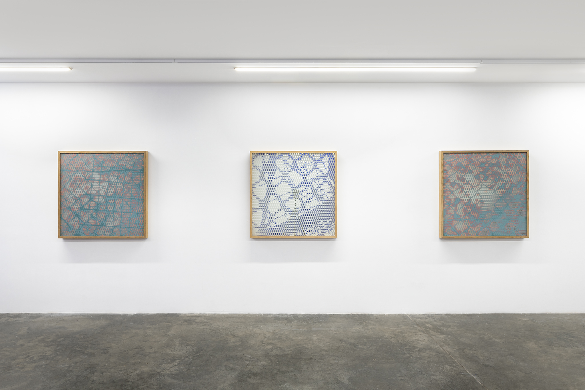 9. Clemens Wolf, Remix 17, Remix 19, Remix 14, 2022, Mirror, sandblasted, 103 x 103 cm, Installation shot, SANATORIUM, Istanbul