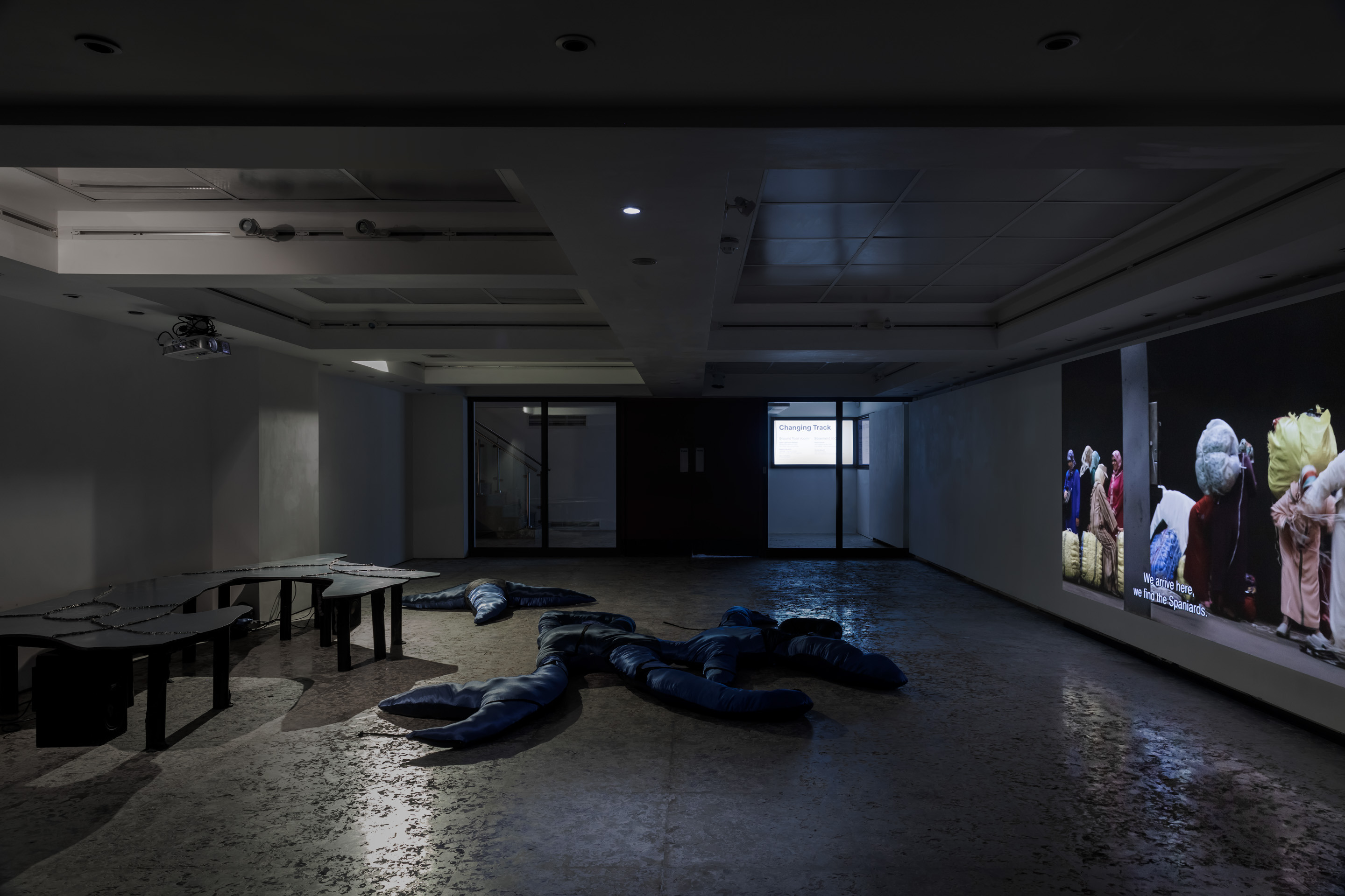 Installation view: Changing Track, P21 Gallery, London, 2023. Curated by Estelle Marois. Photo: Jack Elliot Edwards