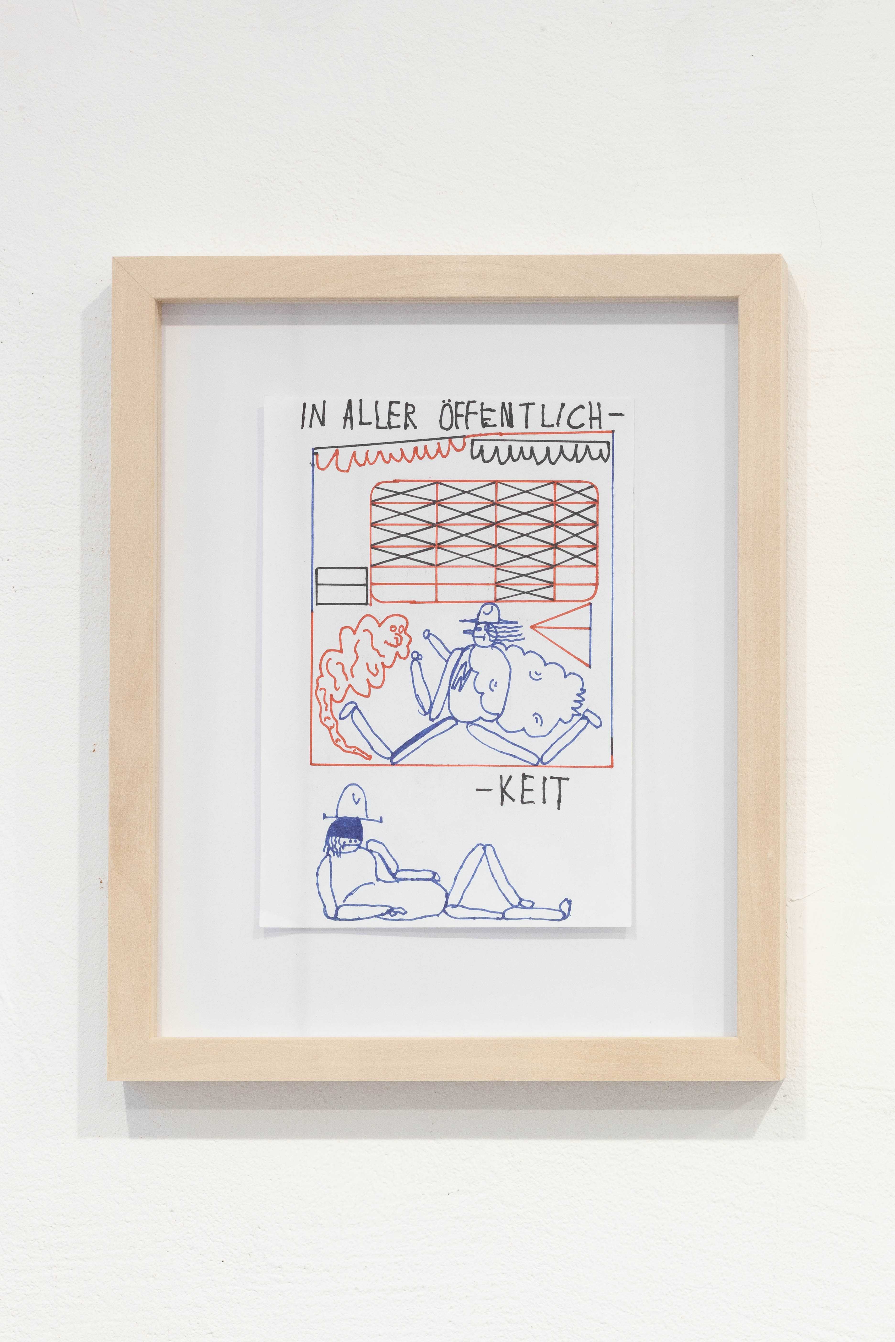 03. Marc Lotzmann, In aller Ăffentlichkeit, Filzstift auf Papier, 14,6 x 20,8 cm, 2021