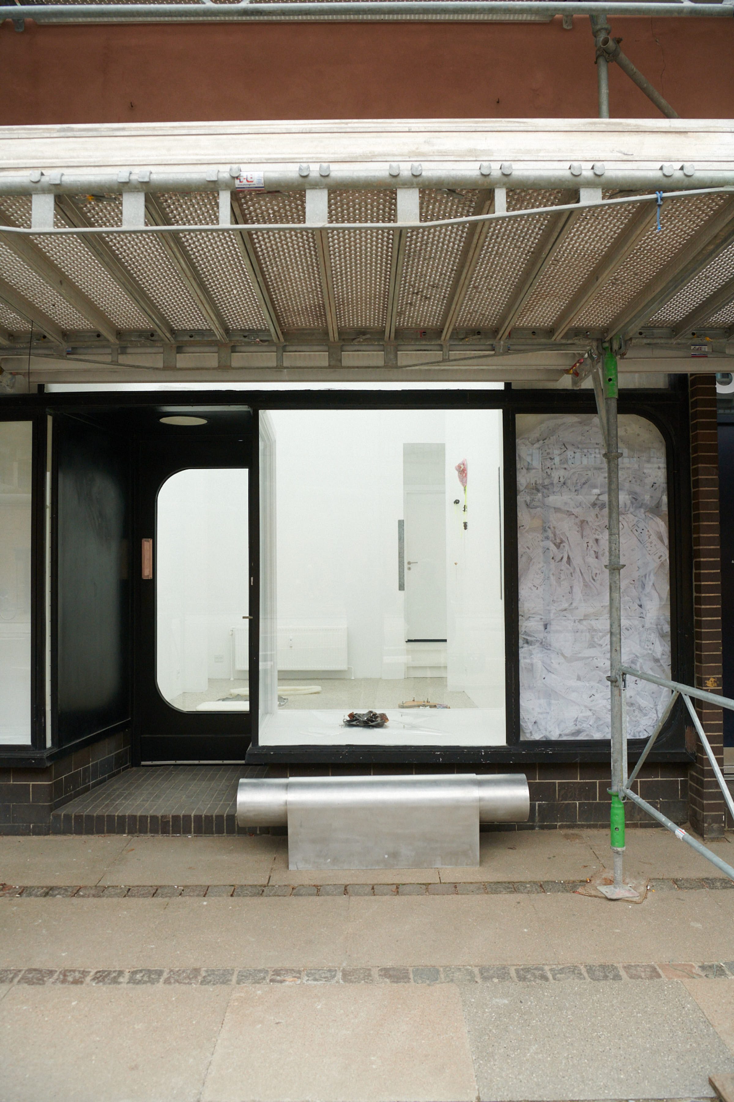picking oats with both hands exhibition, sharp projects facade installation shot