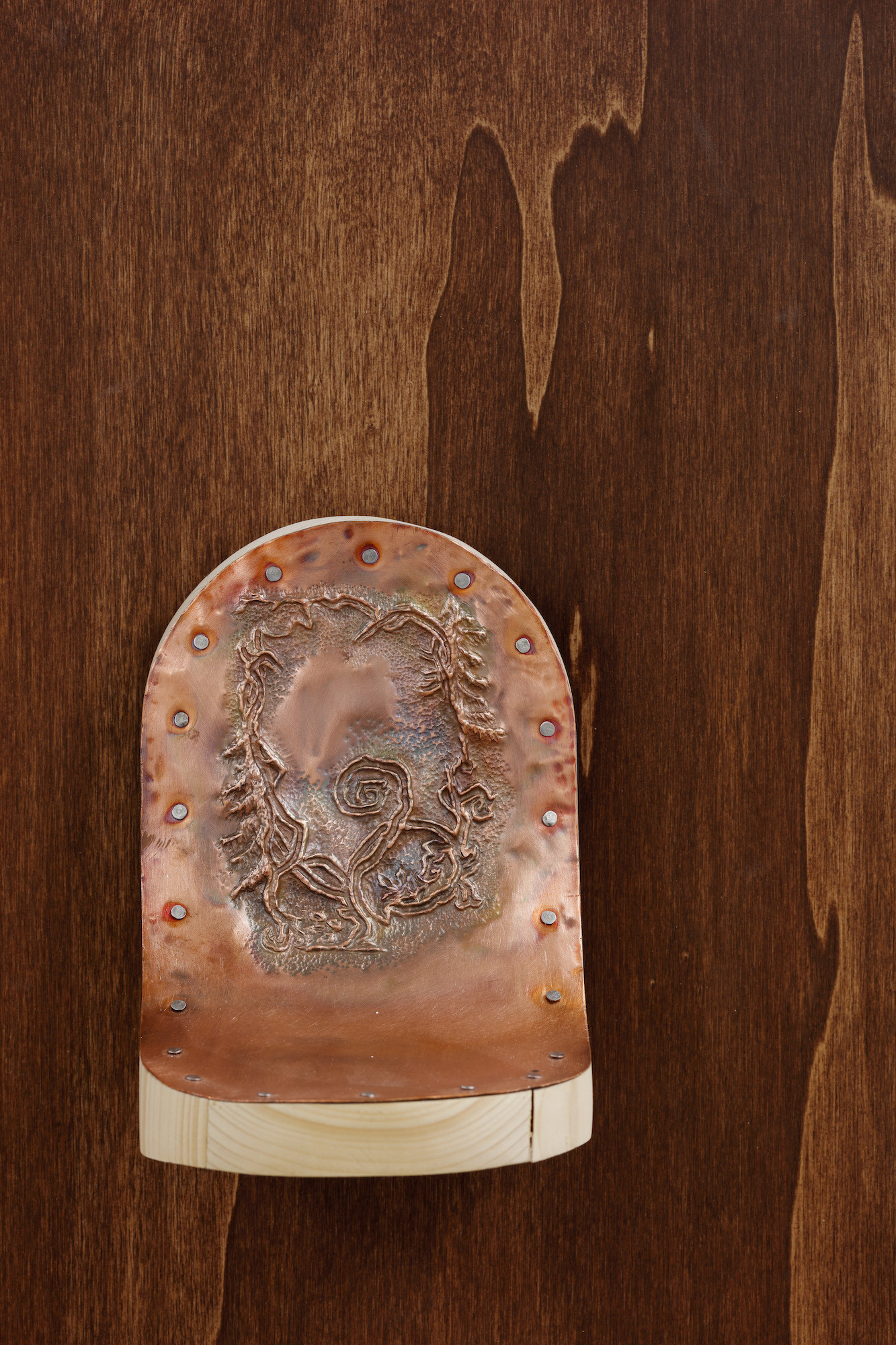 Filip Dvořák, From Headmaster‘s House (Ravine Culture series), 2021, wood, copper various dimensions (detail)
