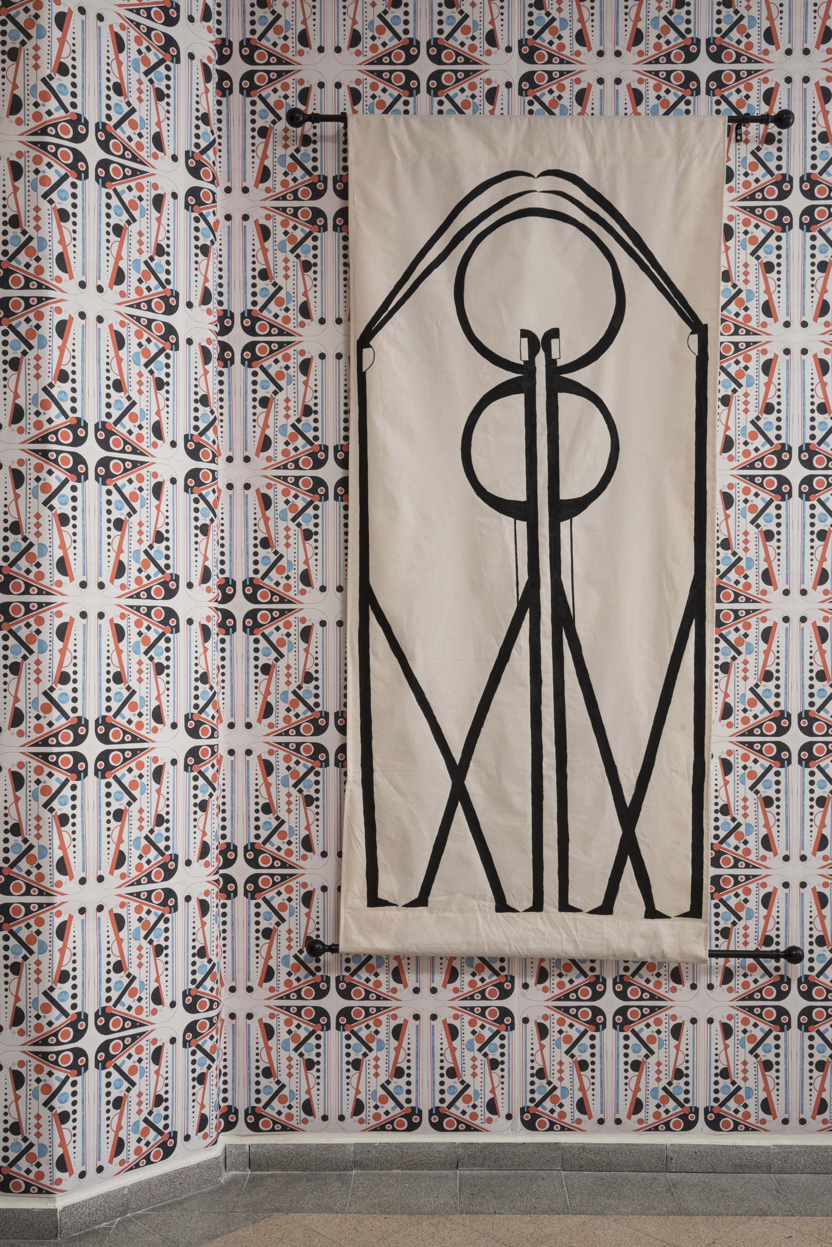 Human Gate 1, 2022, Acrylic on fabric, 200X90 cm