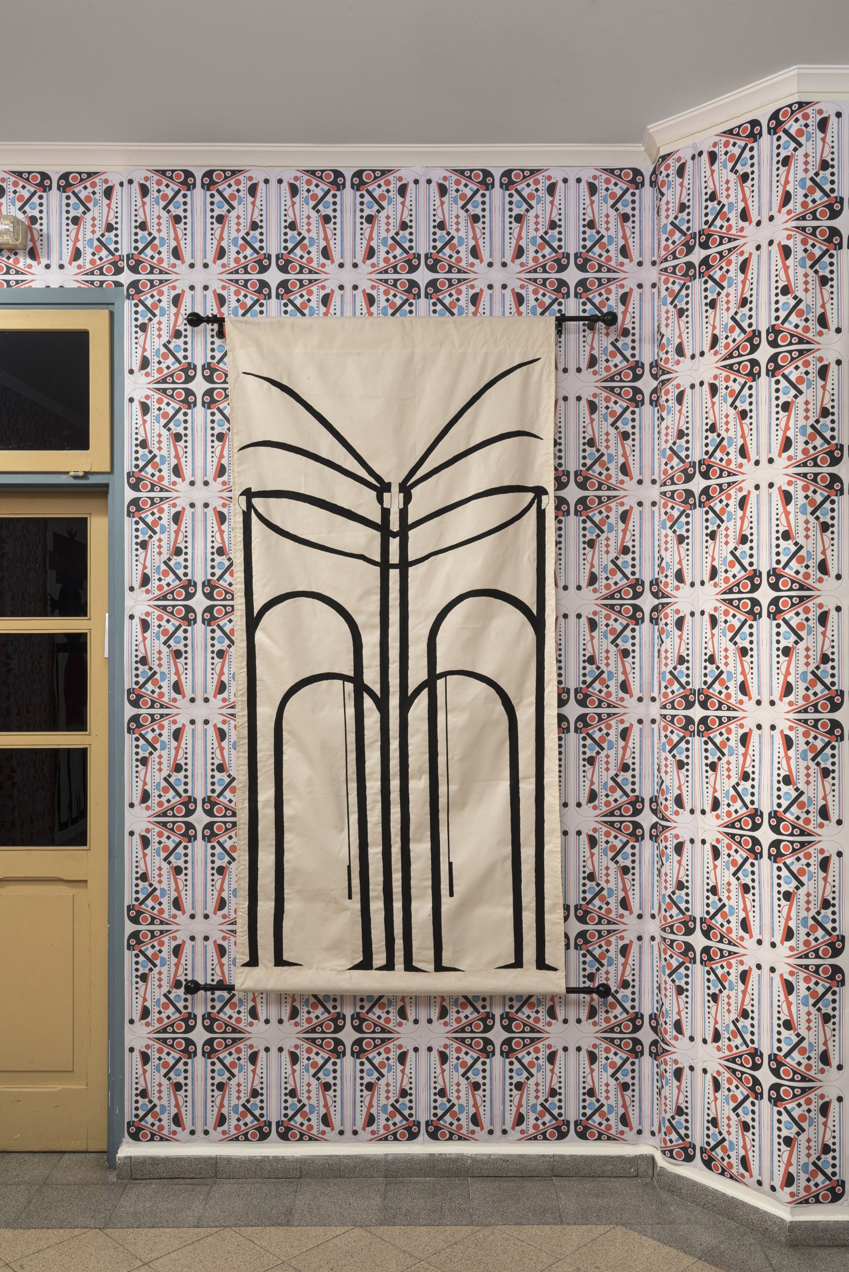 Human Gate 2, 2022, Acrylic on fabric, 200X90 cm