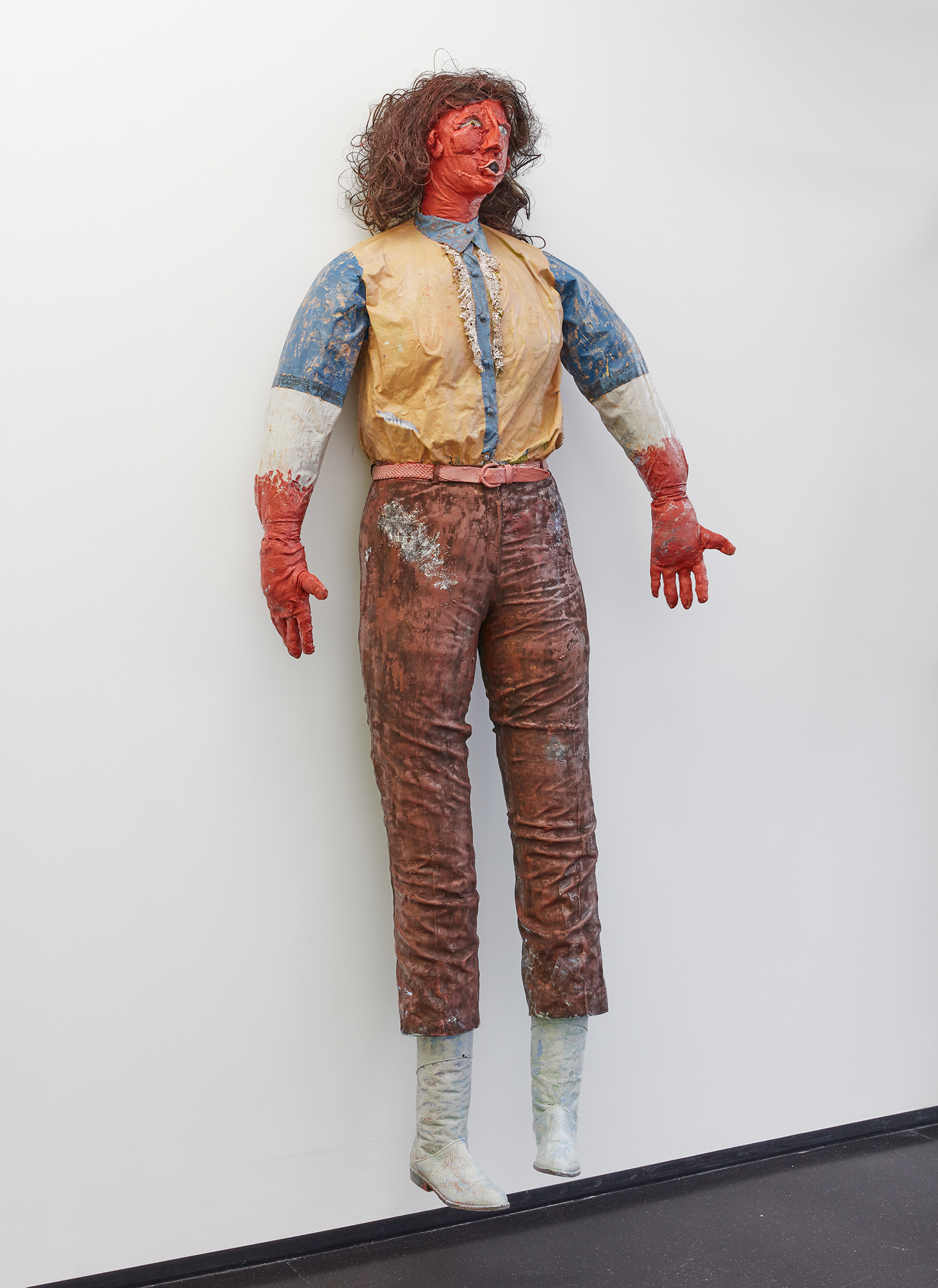 Montana (puppet painting), 2023, oil paint on fabrics, life-size dimensions