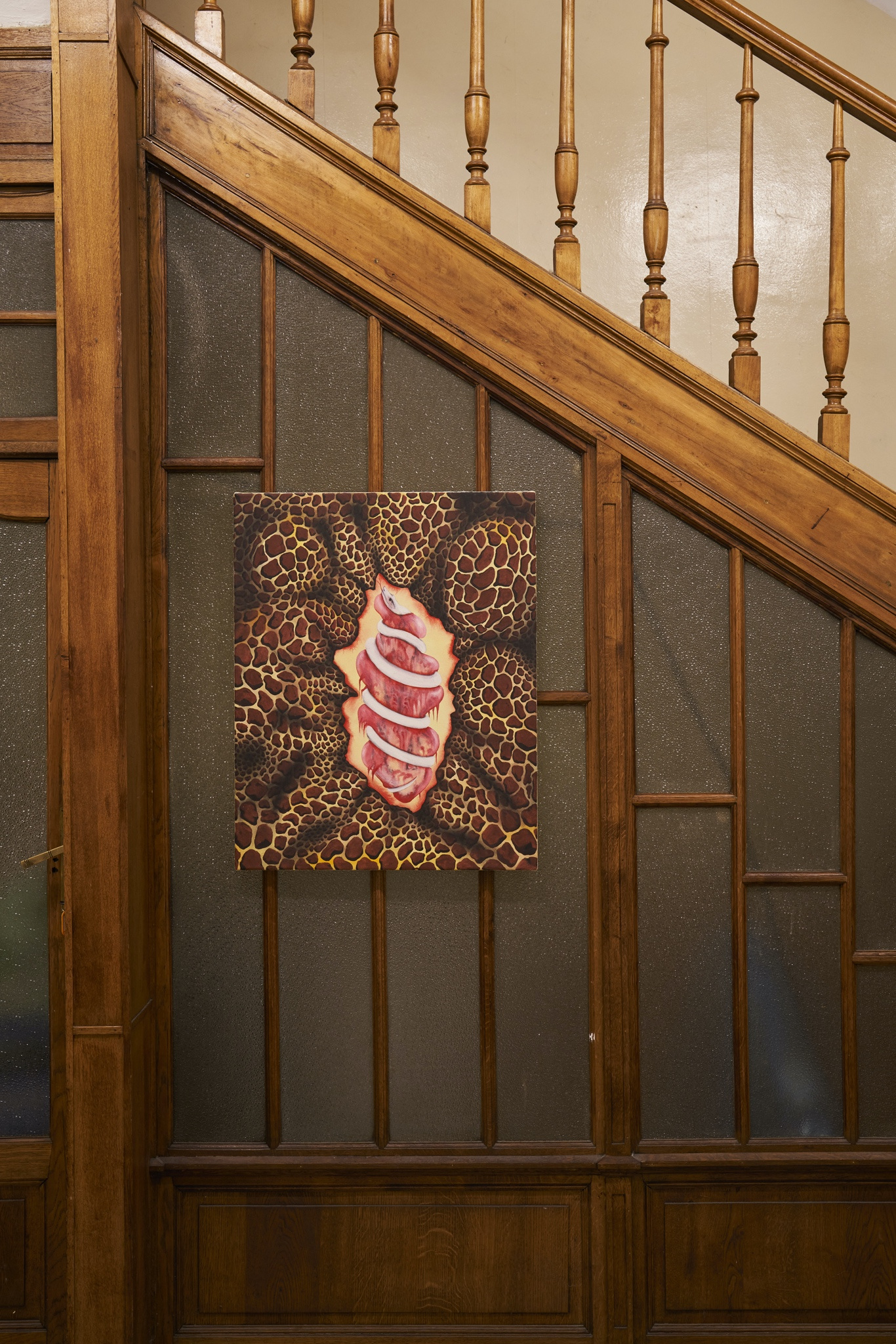 Tamy Plank: little strangler, acrylic and watercolour on canvas, 2022